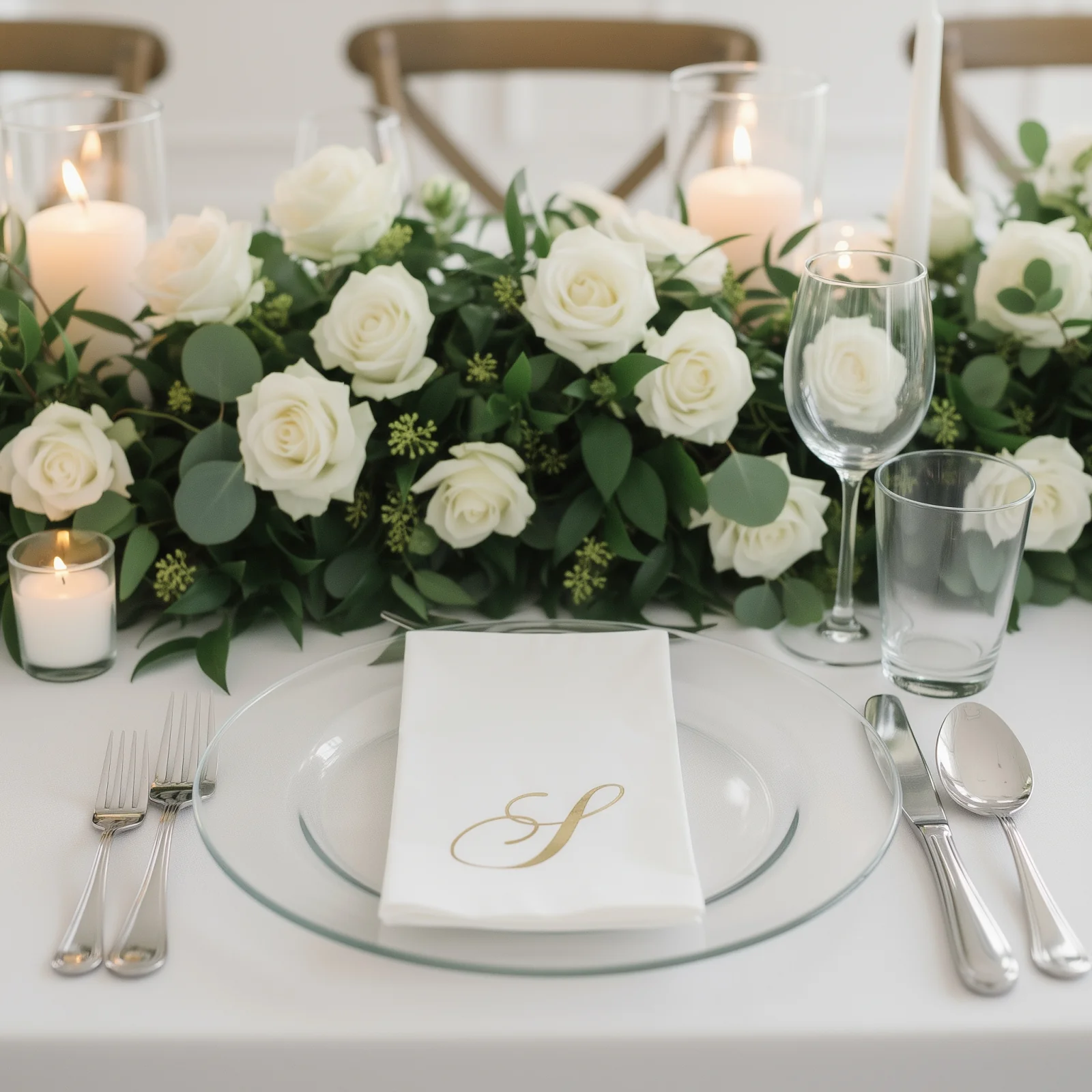100 Paper Dinner Napkins White with Gold Foil Monogram "S" – 8"x4" Folded, Disposable Party Napkins - Image 8