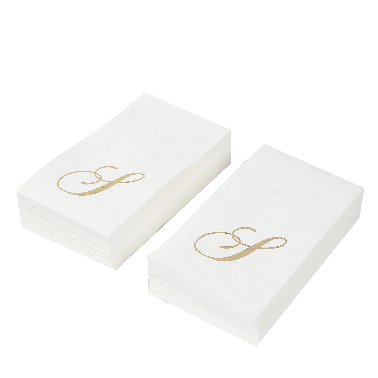 100 Paper Dinner Napkins White with Gold Foil Monogram "S" – 8"x4" Folded, Disposable Party Napkins - Image 9