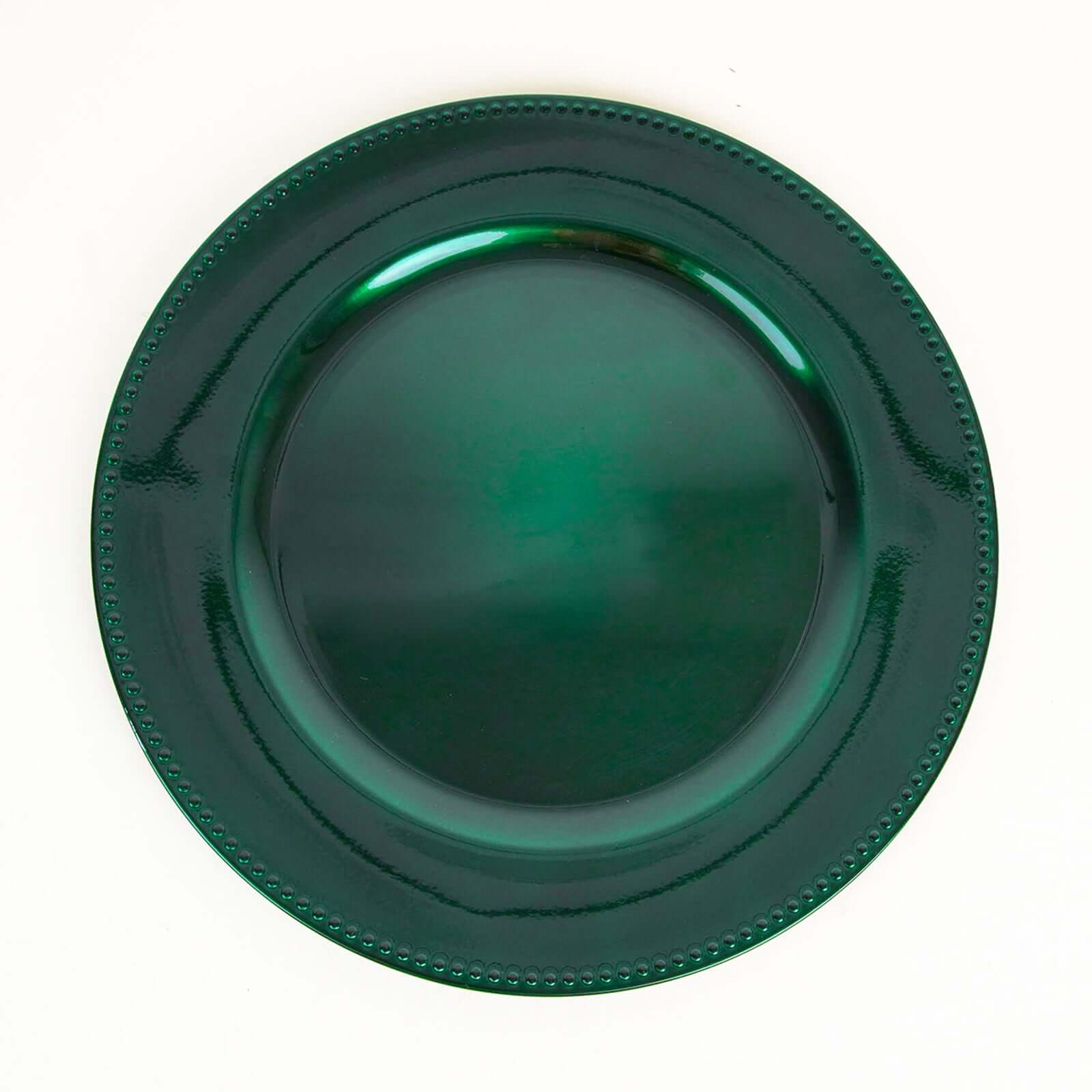 6-Pack Acrylic Round Charger Plates 13" in Hunter Emerald Green with Beaded Rim, Dinner Charger Event Tabletop Decor - Image 6