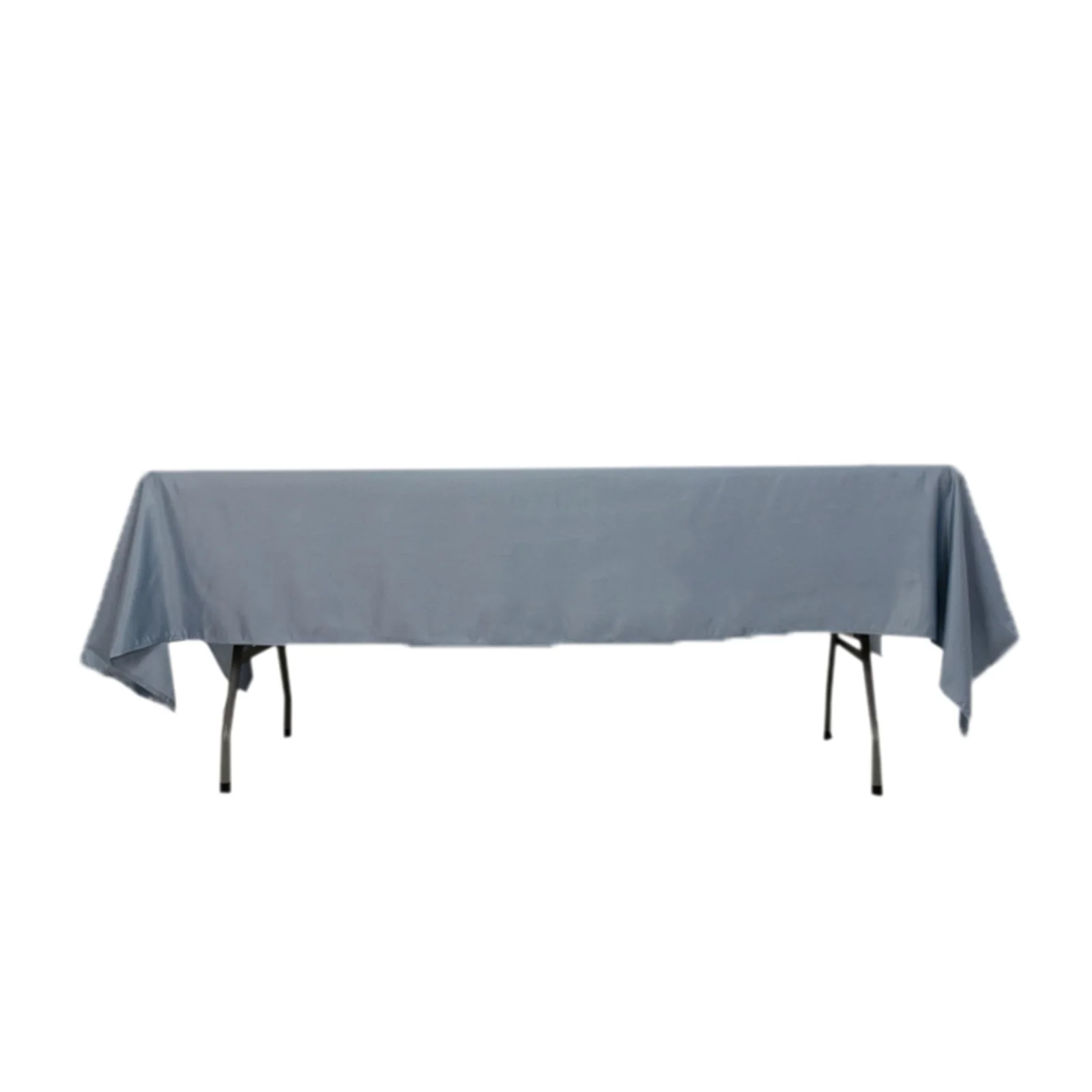 Lamour Satin 60"x102" Rectangle Tablecloth Dusty Blue - Durable & Silky Soft Feel Table Cover - Image 6