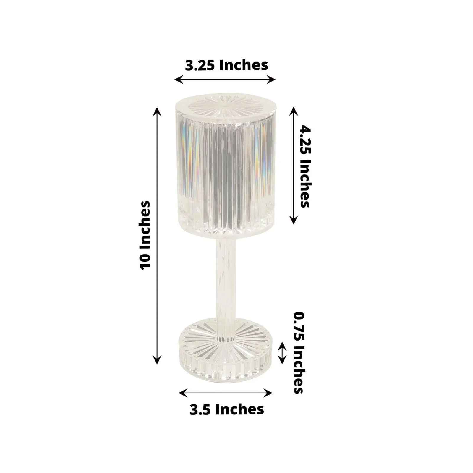 LED Acrylic Table Lamp Cylinder Design Color Changing - Rechargeable Cordless RGB Touch Control Light 10" - Image 3