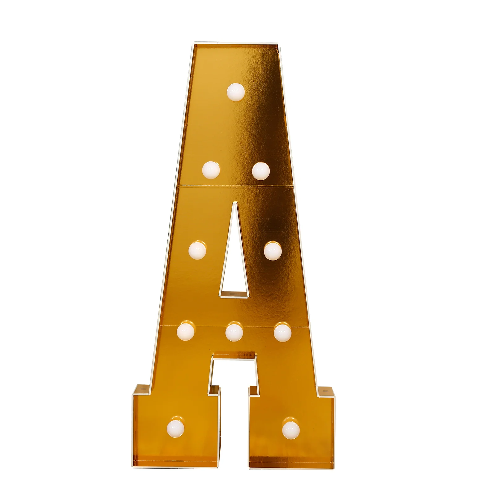 Giant LED Marquee Light Up Letter "A", Gold 4ft Pre-Cut Foam Board with 10 Warm White Battery Operated LEDs, Glue Gun and Sticks - Image 6