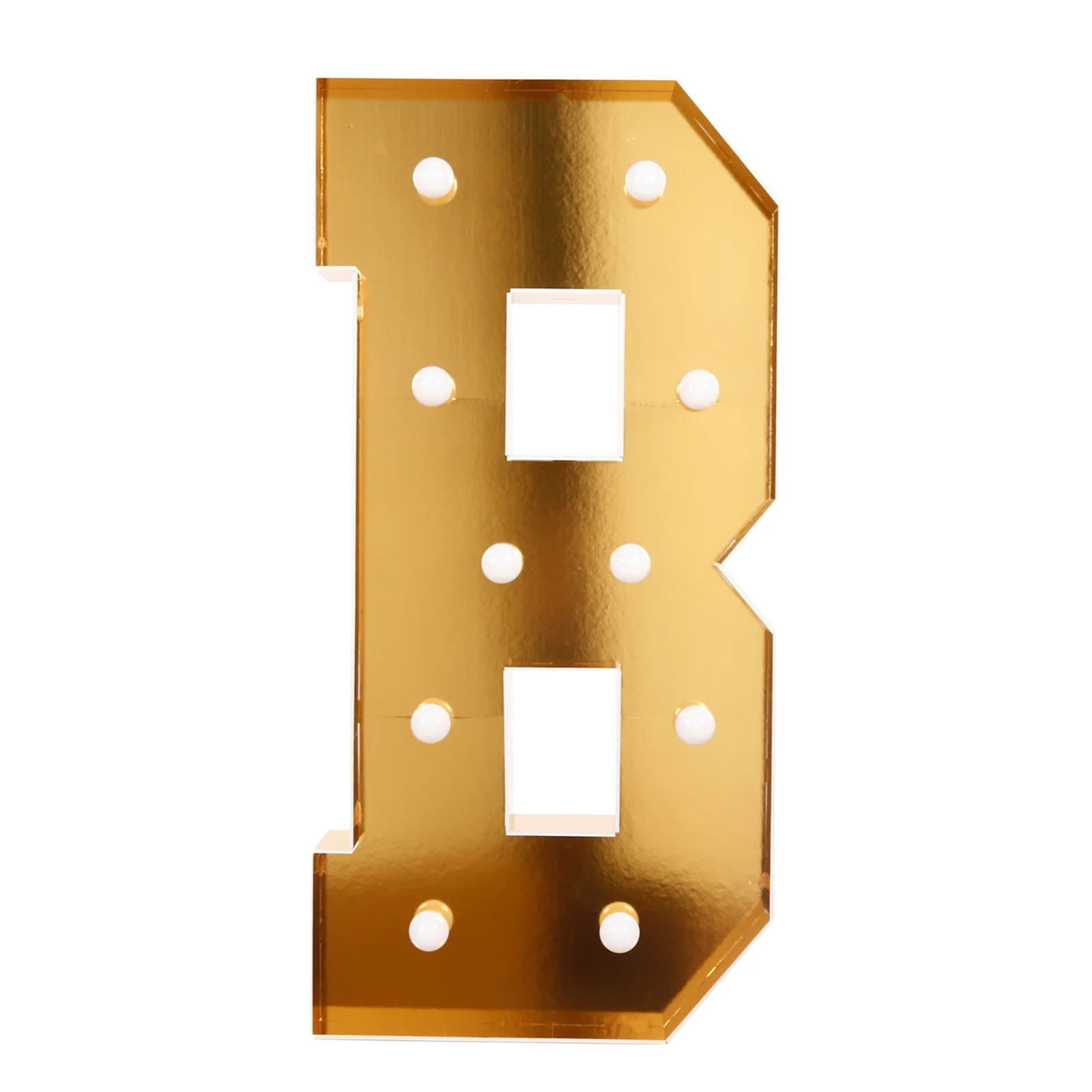 Giant LED Marquee Light Up Letter "B", Gold 4ft Pre-Cut Foam Board with 10 Warm White Battery Operated LEDs, Glue Gun and Sticks - Image 6