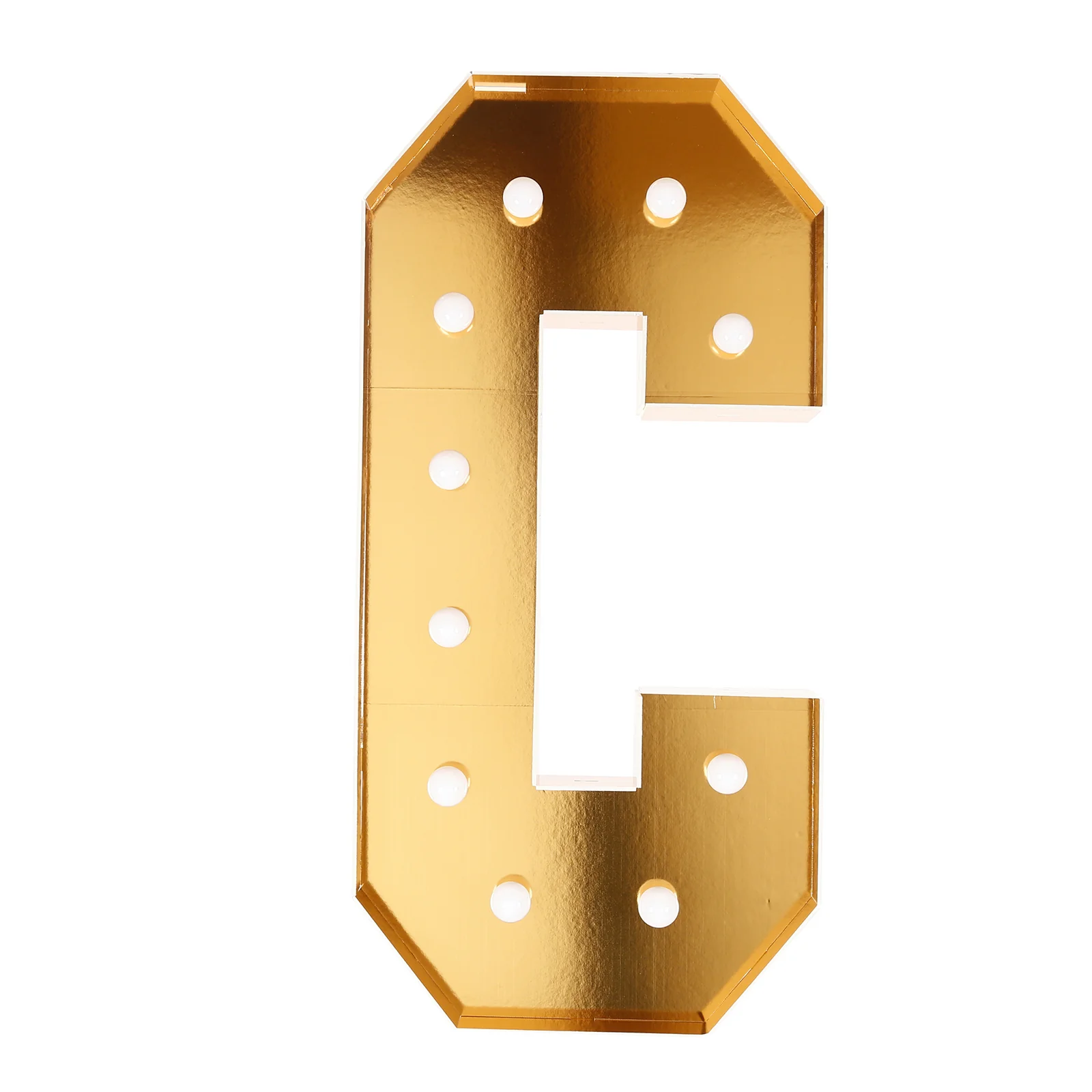 Giant LED Marquee Light Up Letter "C", Gold 4ft Pre-Cut Foam Board with 10 Warm White Battery Operated LEDs, Glue Gun and Sticks - Image 6