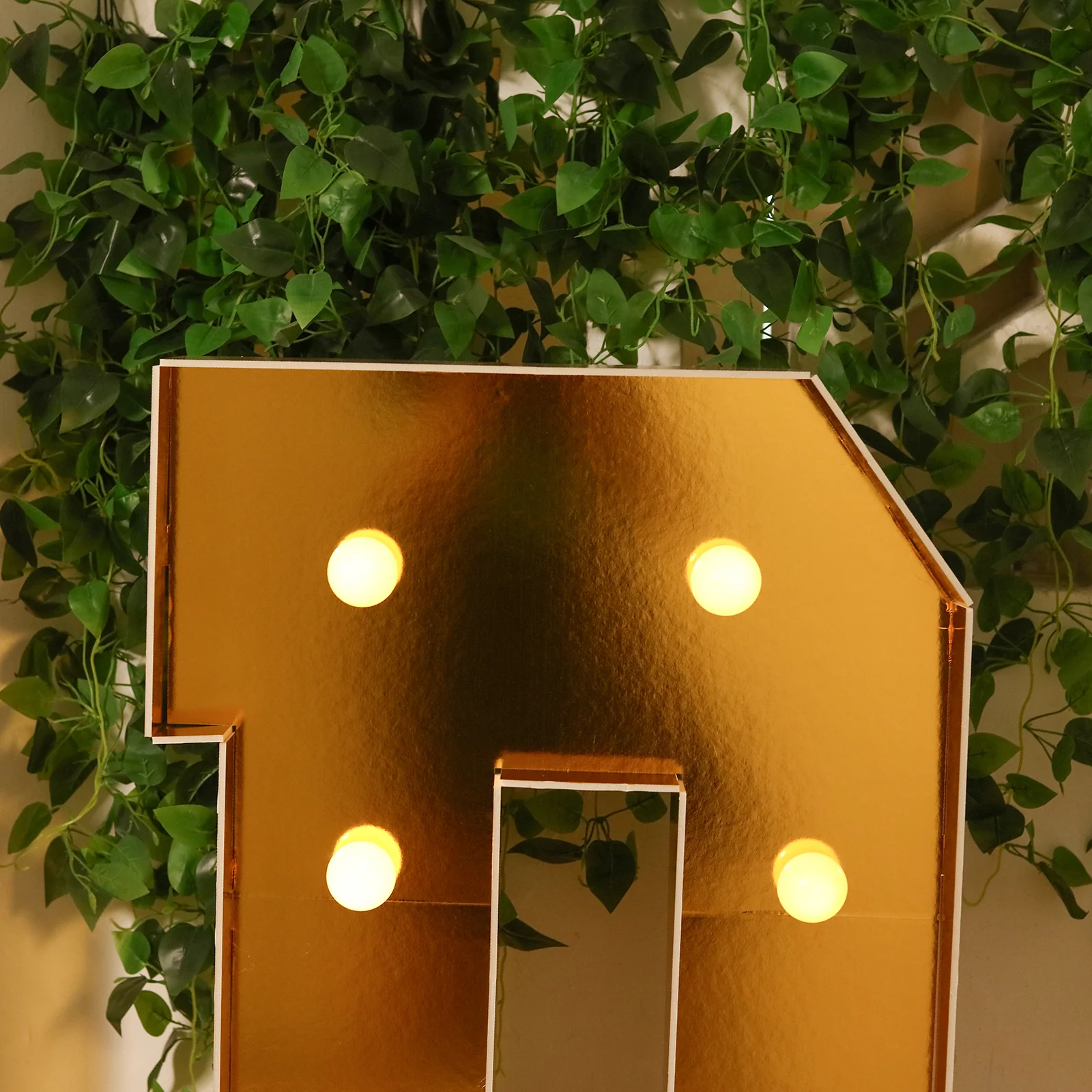 Giant LED Marquee Light Up Letter "D", Gold 4ft Pre-Cut Foam Board with 10 Warm White Battery Operated LEDs, Glue Gun and Sticks - Image 8