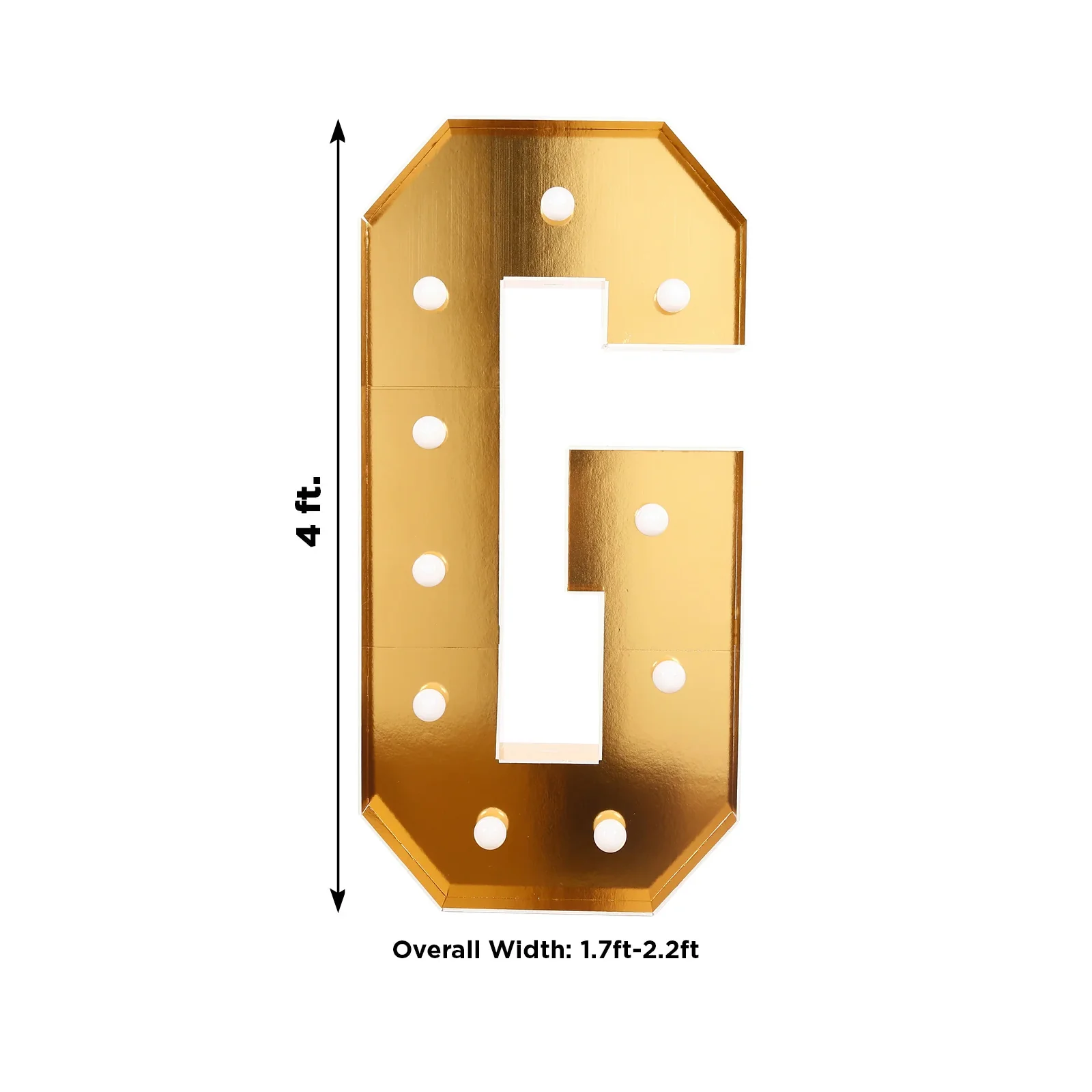 Giant LED Marquee Light Up Letter "G", Gold 4ft Pre-Cut Foam Board with 10 Warm White Battery Operated LEDs, Glue Gun and Sticks - Image 3