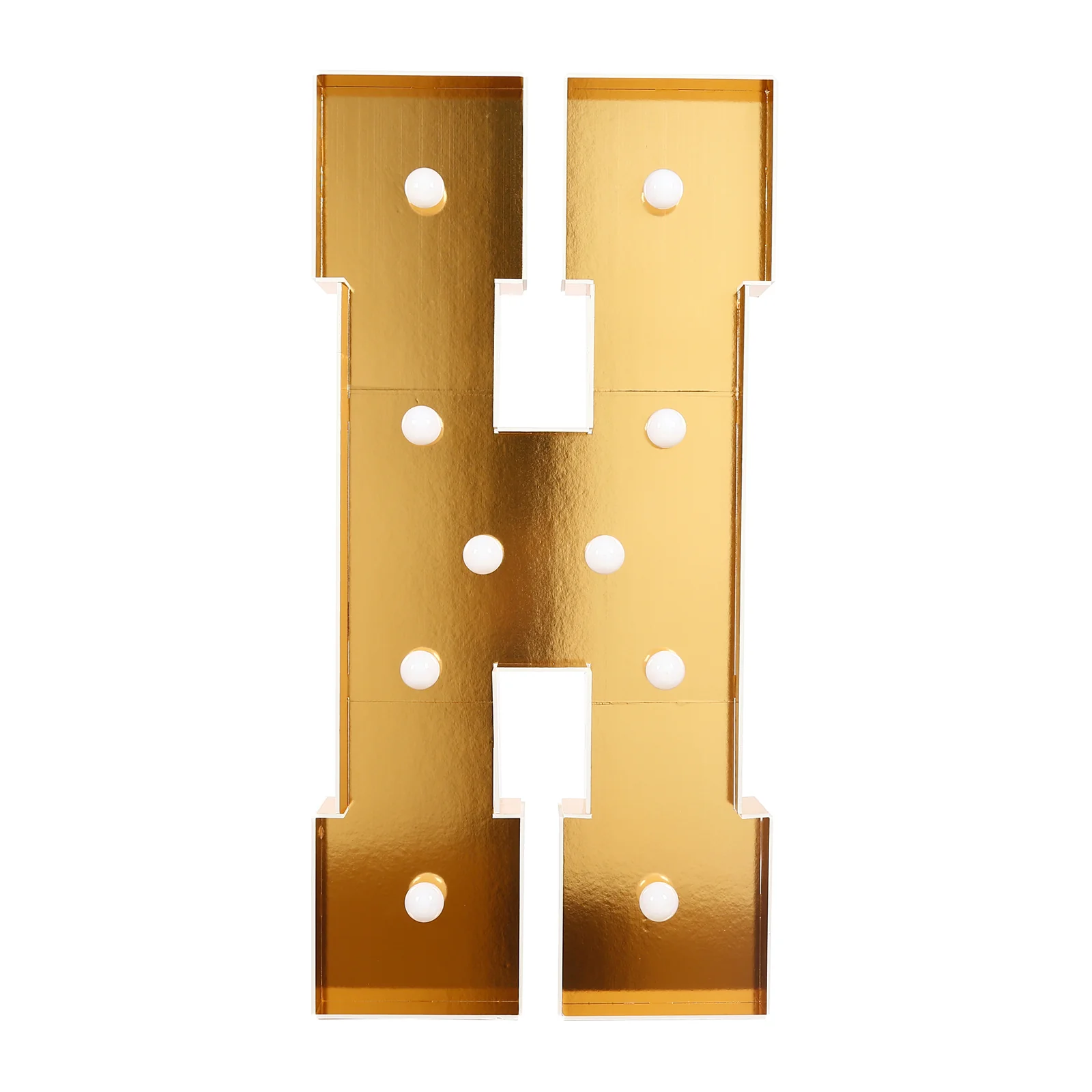 Giant LED Marquee Light Up Letter "H", Gold 4ft Pre-Cut Foam Board with 10 Warm White Battery Operated LEDs, Glue Gun and Sticks - Image 6