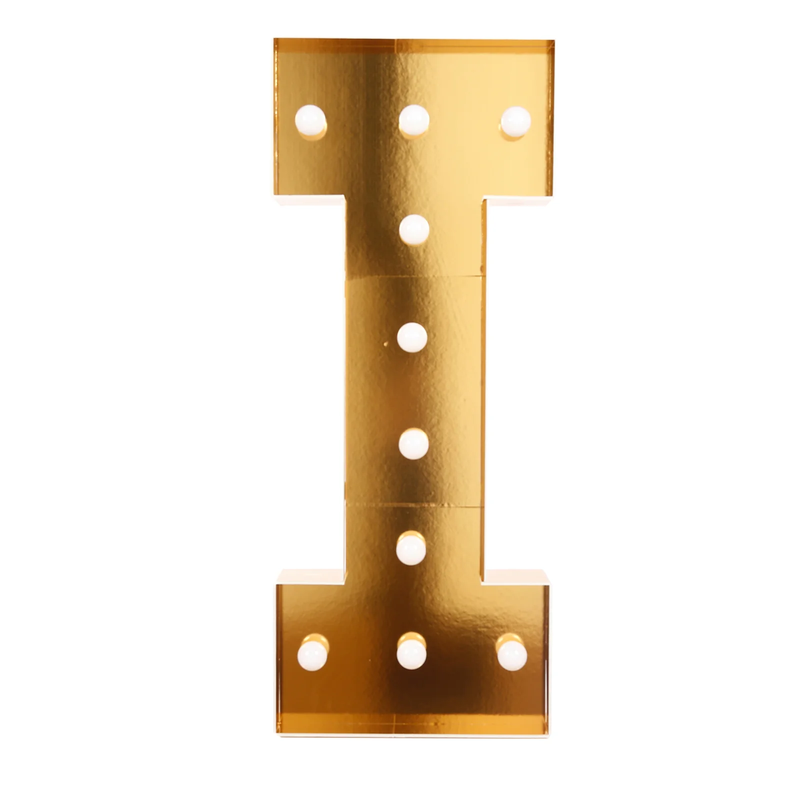 Giant LED Marquee Light Up Letter "I", Gold 4ft Pre-Cut Foam Board with 10 Warm White Battery Operated LEDs, Glue Gun and Sticks - Image 6