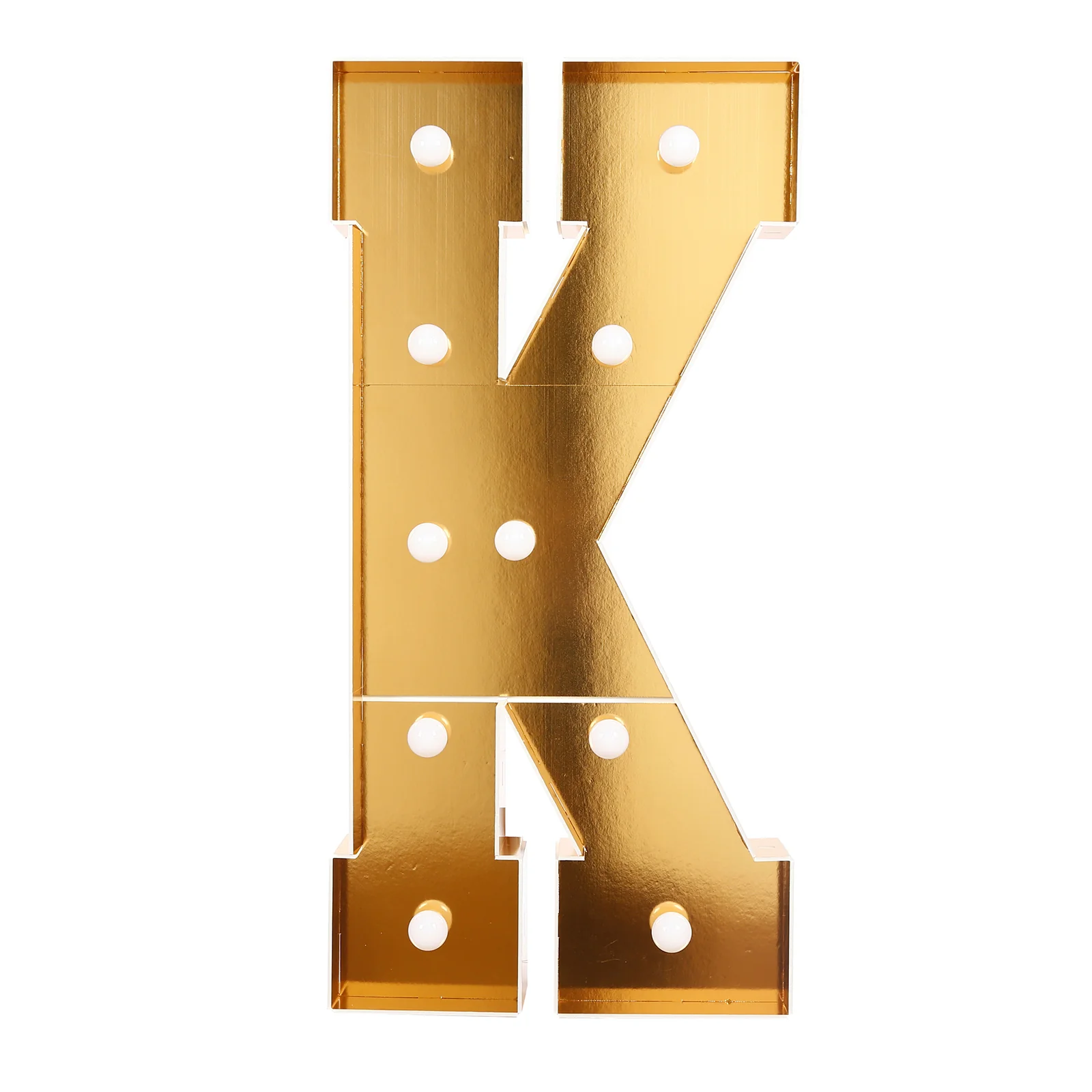 Giant LED Marquee Light Up Letter "K", Gold 4ft Pre-Cut Foam Board with 10 Warm White Battery Operated LEDs, Glue Gun and Sticks - Image 6