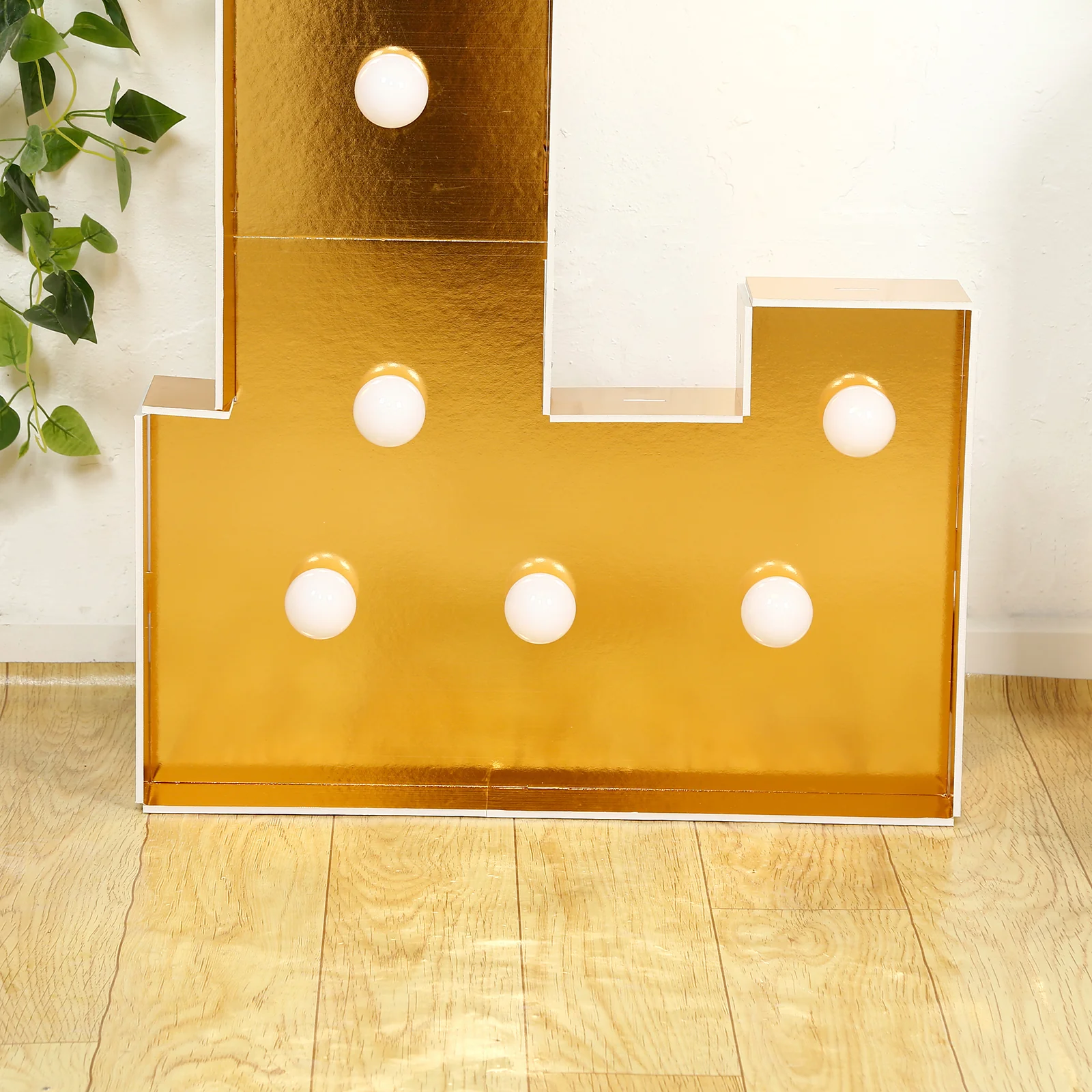 Giant LED Marquee Light Up Letter "L", Gold 4ft Pre-Cut Foam Board with 10 Warm White Battery Operated LEDs, Glue Gun and Sticks - Image 7
