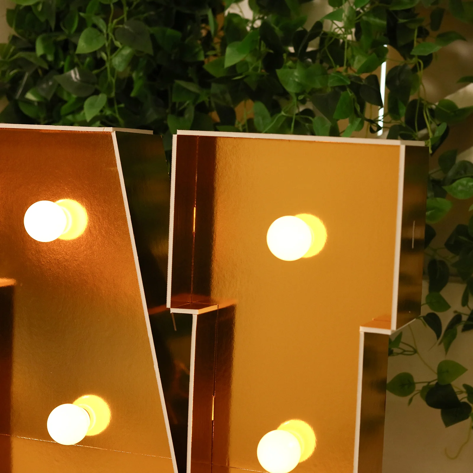 Giant LED Marquee Light Up Letter "N", Gold 4ft Pre-Cut Foam Board with 10 Warm White Battery Operated LEDs, Glue Gun and Sticks - Image 7