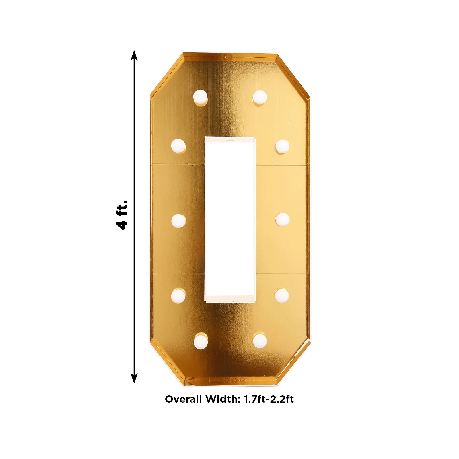 Giant LED Marquee Light Up Letter "O", Gold 4ft Pre-Cut Foam Board with 10 Warm White Battery Operated LEDs, Glue Gun and Sticks - Image 3