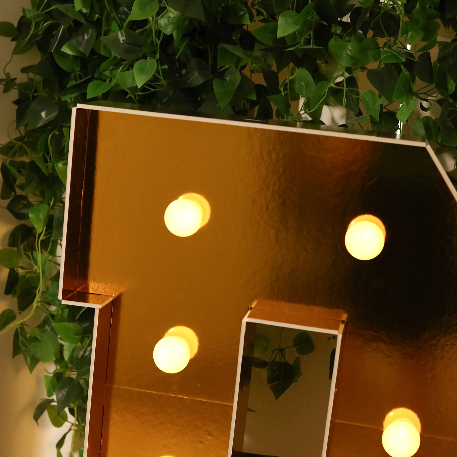 Giant LED Marquee Light Up Letter "P", Gold 4ft Pre-Cut Foam Board with 10 Warm White Battery Operated LEDs, Glue Gun and Sticks - Image 8