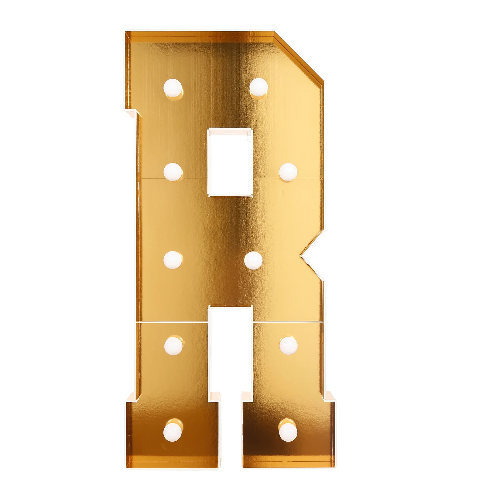 Giant LED Marquee Light Up Letter "R", Gold 4ft Pre-Cut Foam Board with 10 Warm White Battery Operated LEDs, Glue Gun and Sticks - Image 6