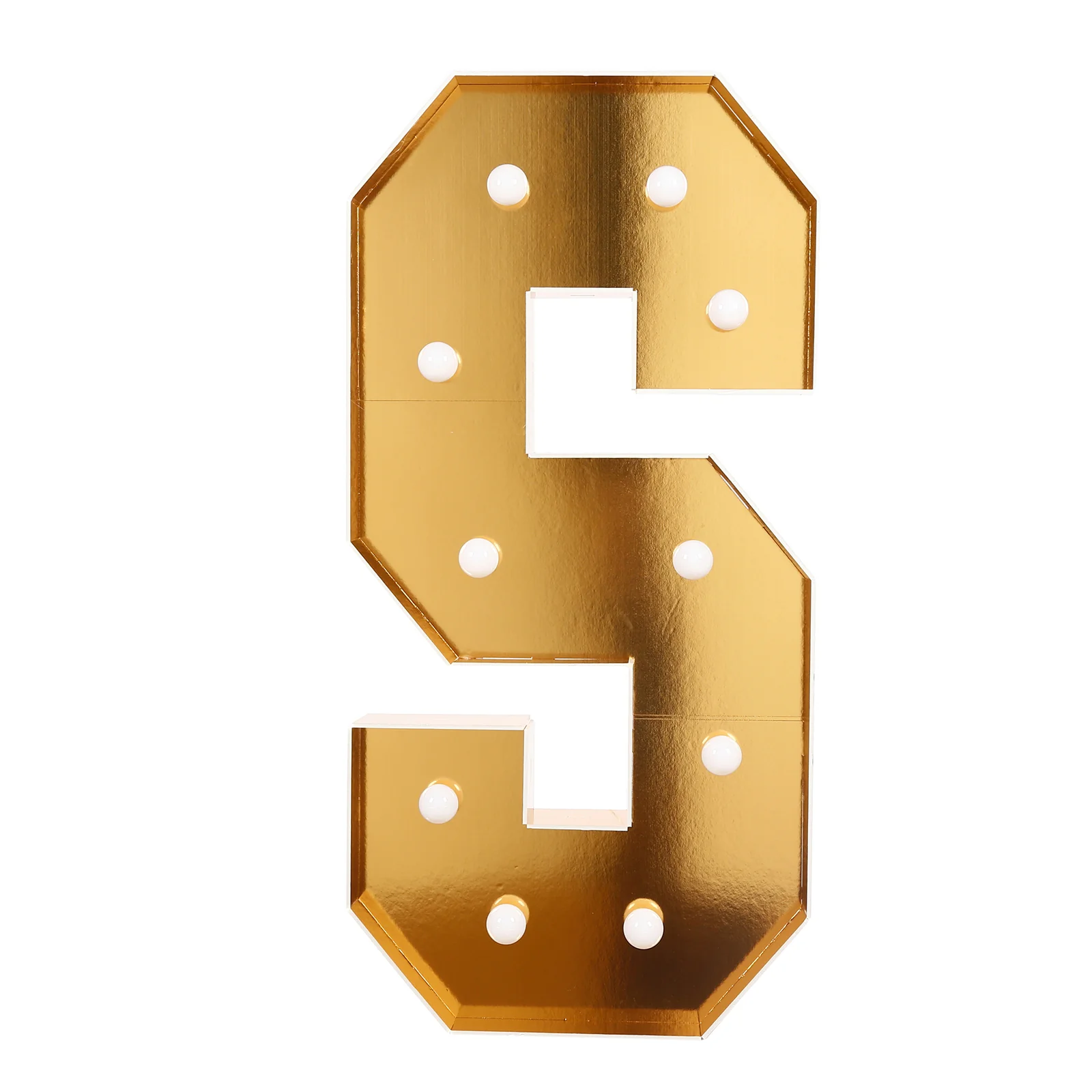 Giant LED Marquee Light Up Letter "S", Gold 4ft Pre-Cut Foam Board with 10 Warm White Battery Operated LEDs, Glue Gun and Sticks - Image 6