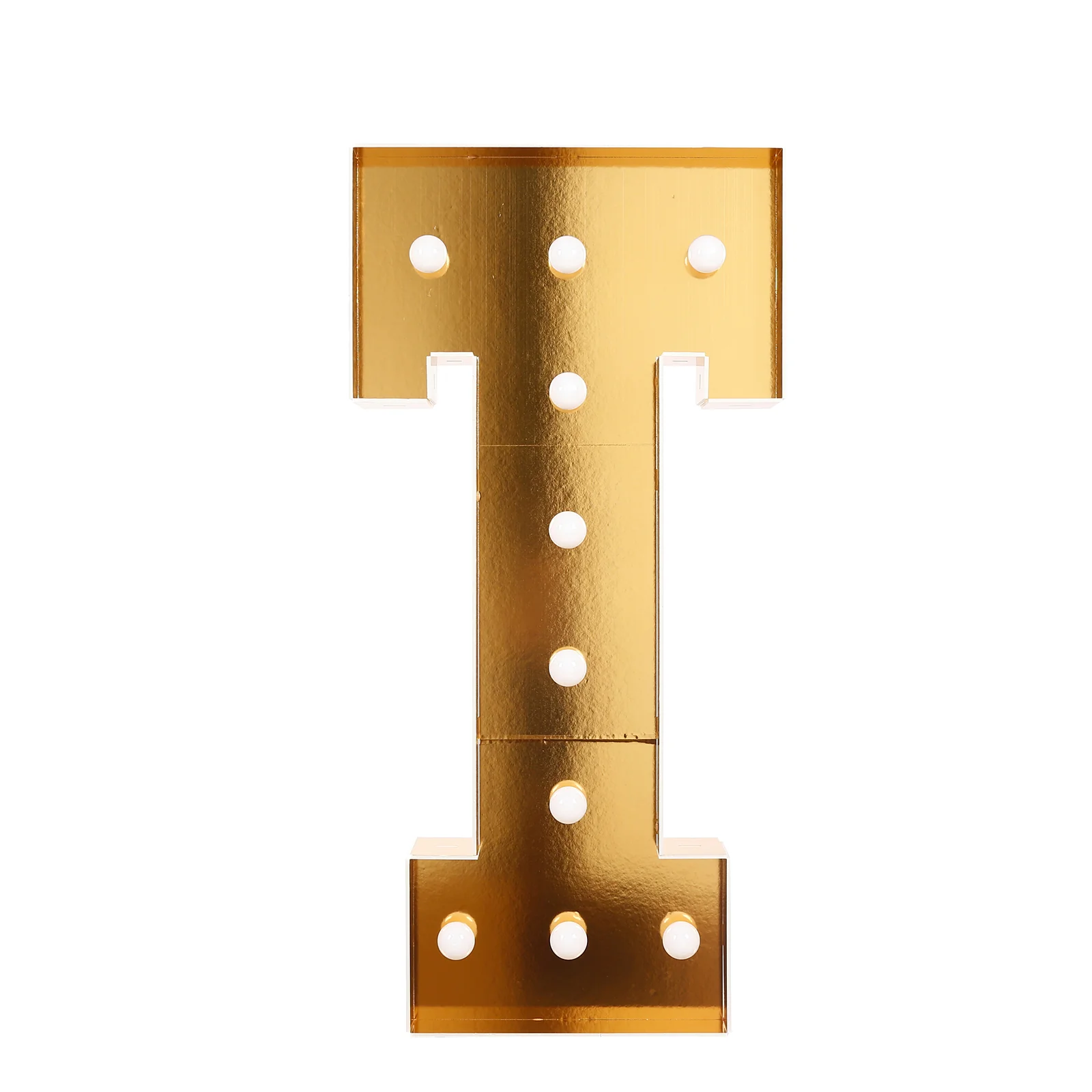 Giant LED Marquee Light Up Letter "T", Gold 4ft Pre-Cut Foam Board with 10 Warm White Battery Operated LEDs, Glue Gun and Sticks - Image 6
