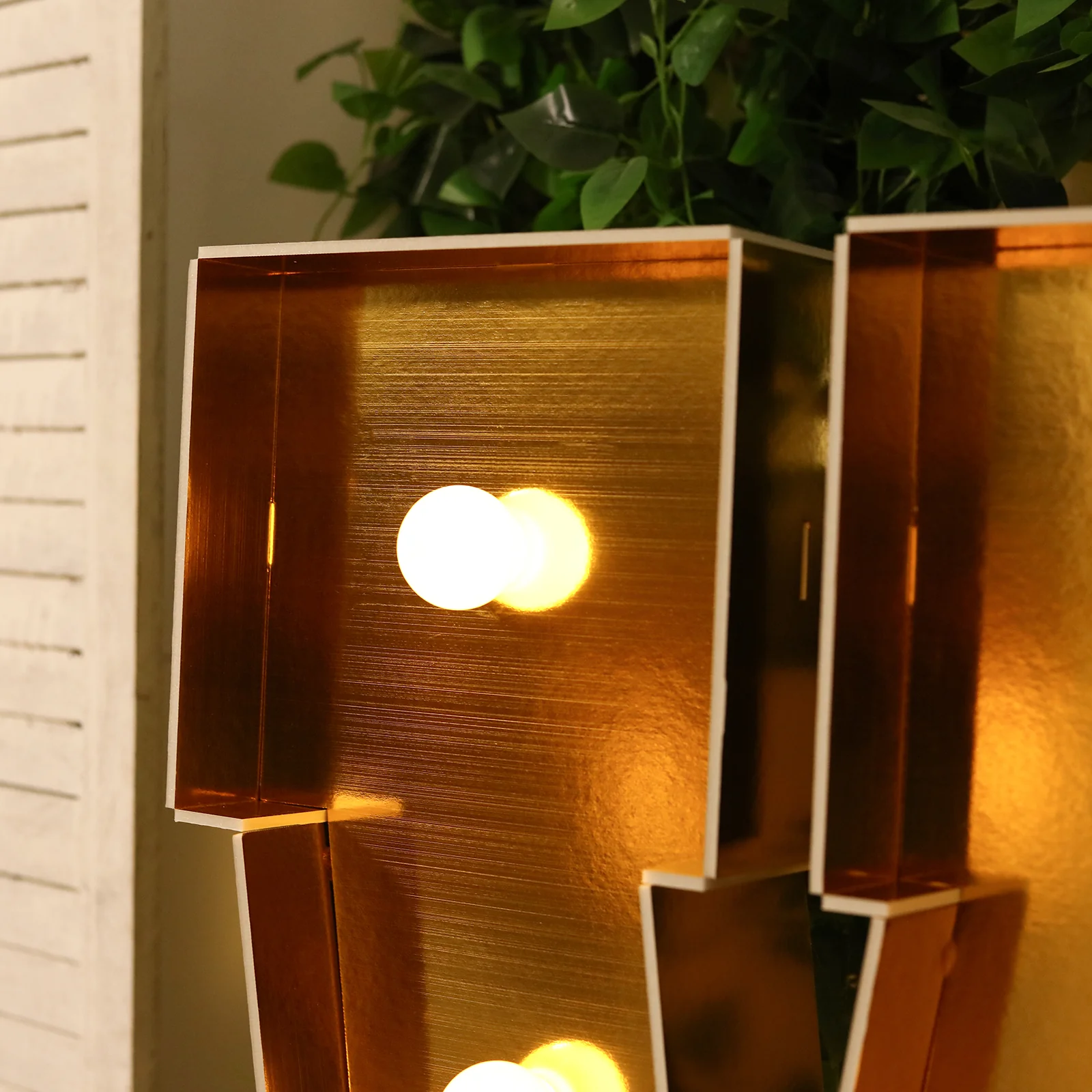 Giant LED Marquee Light Up Letter "V", Gold 4ft Pre-Cut Foam Board with 10 Warm White Battery Operated LEDs, Glue Gun and Sticks - Image 7