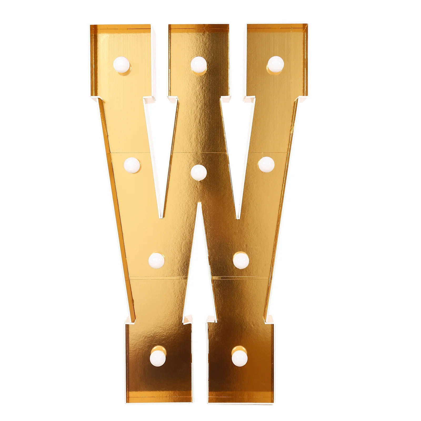Giant LED Marquee Light Up Letter "W", Gold 4ft Pre-Cut Foam Board with 10 Warm White Battery Operated LEDs, Glue Gun and Sticks - Image 6
