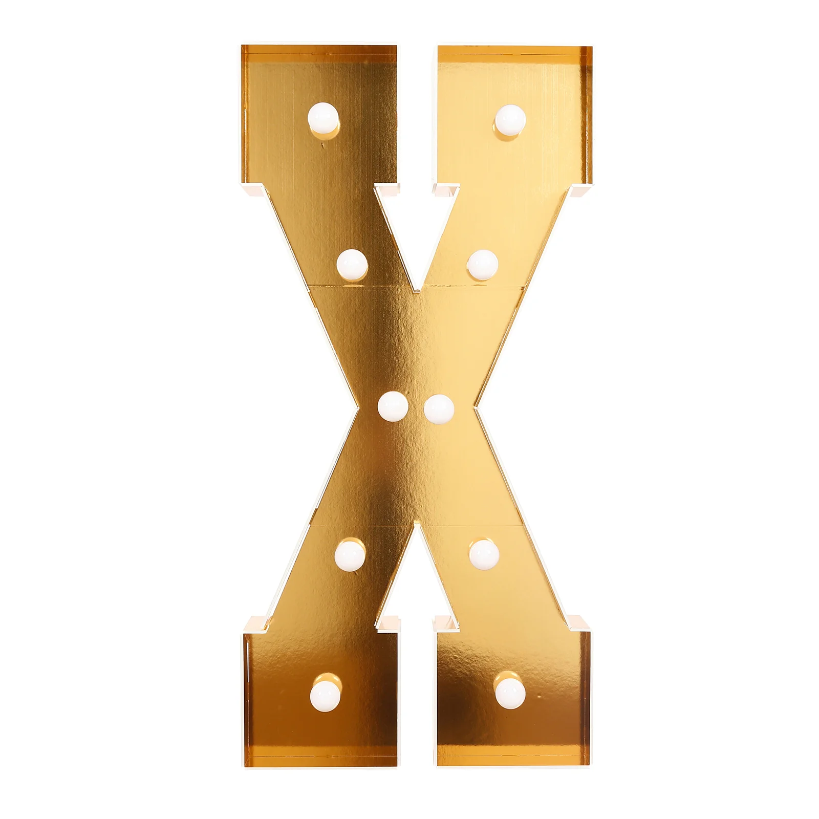 Giant LED Marquee Light Up Letter "X", Gold 4ft Pre-Cut Foam Board with 10 Warm White Battery Operated LEDs, Glue Gun and Sticks - Image 6