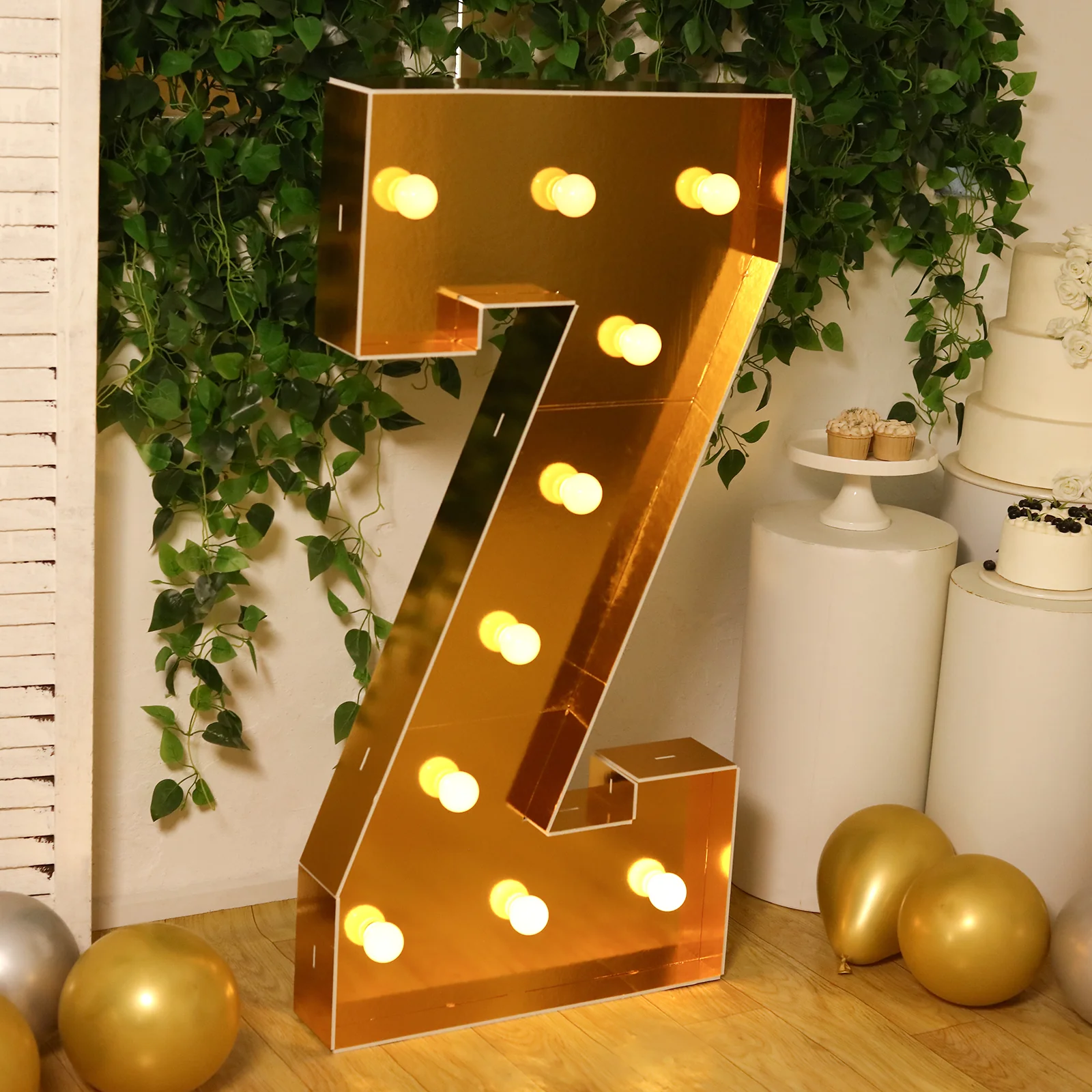Giant LED Marquee Light Up Letter "Z", Gold 4ft Pre-Cut Foam Board with 10 Warm White Battery Operated LEDs, Glue Gun and Sticks - Image 2