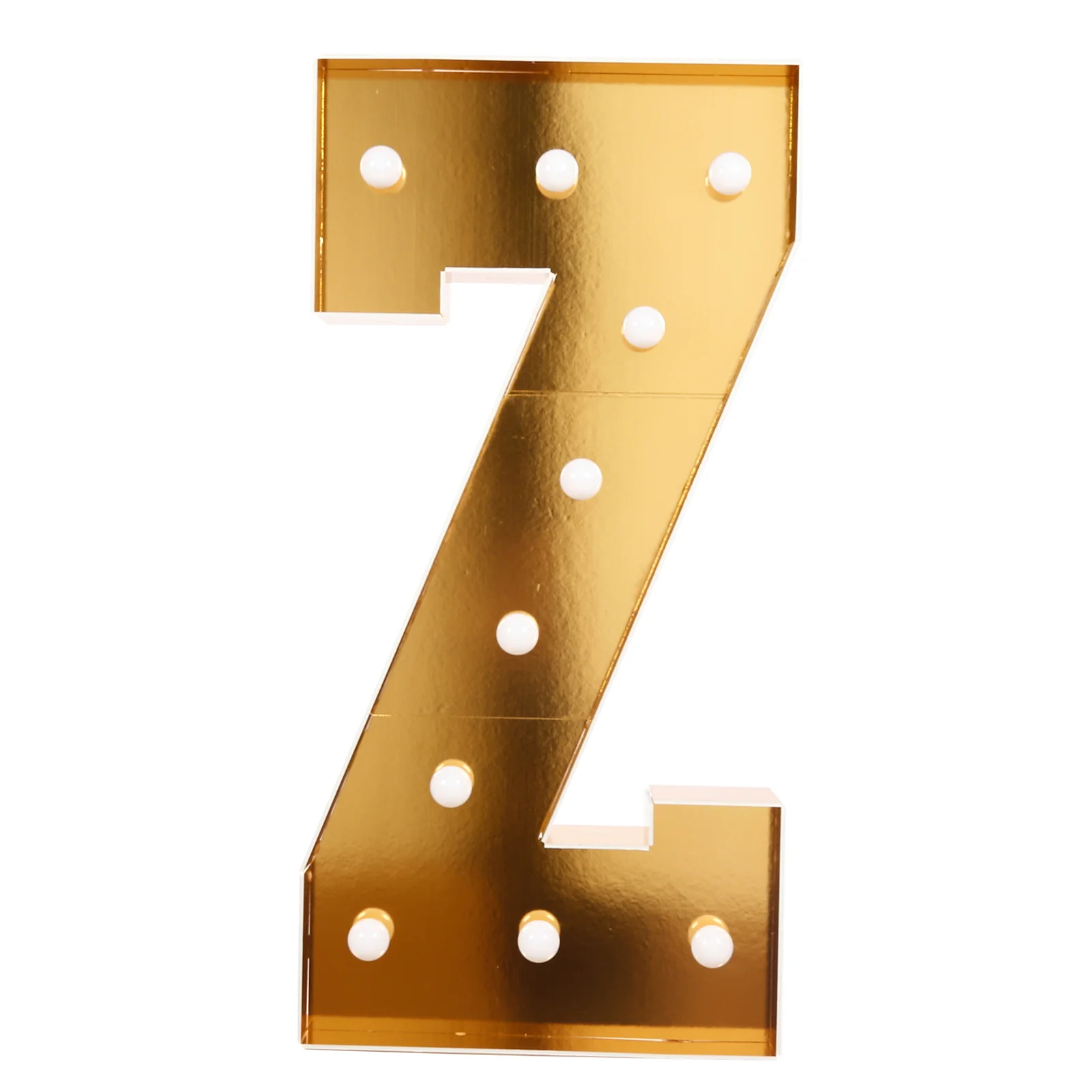 Giant LED Marquee Light Up Letter "Z", Gold 4ft Pre-Cut Foam Board with 10 Warm White Battery Operated LEDs, Glue Gun and Sticks - Image 6