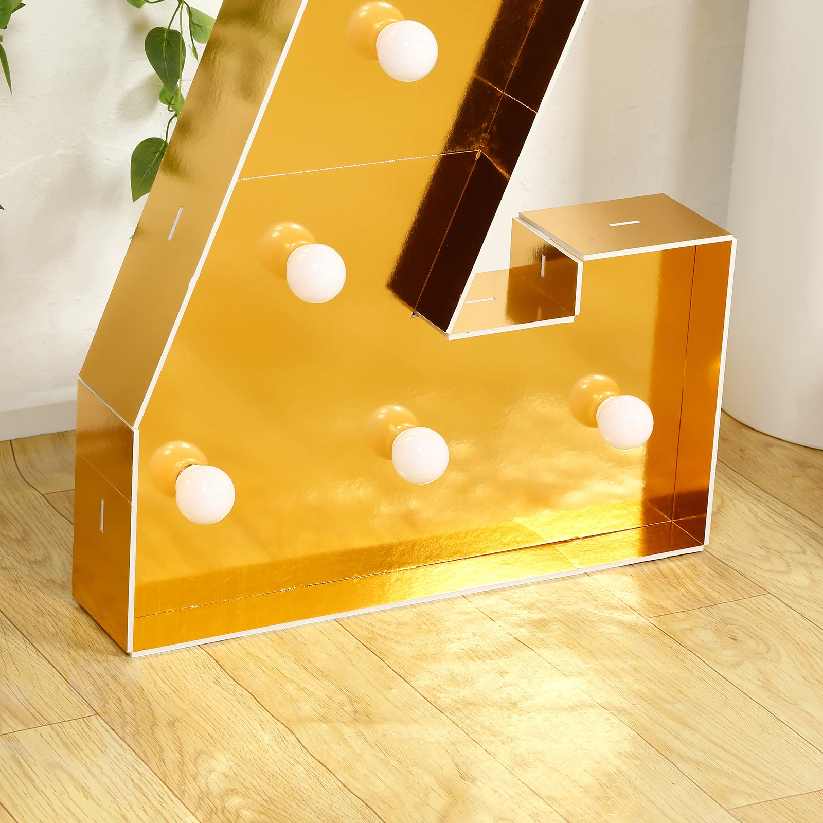 Giant LED Marquee Light Up Letter "Z", Gold 4ft Pre-Cut Foam Board with 10 Warm White Battery Operated LEDs, Glue Gun and Sticks - Image 8