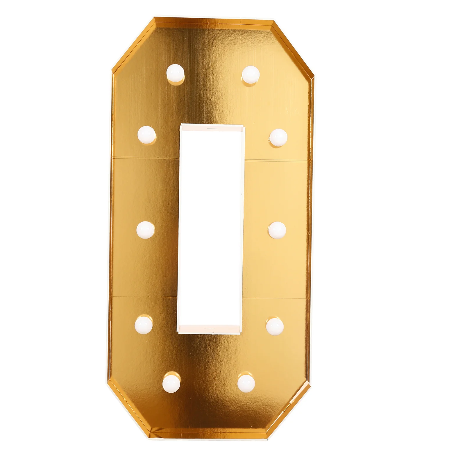 Giant LED Marquee Light Up Number "0", Gold 4ft Pre-Cut Foam Board with 10 Warm White Battery Operated LEDs, Glue Gun and Sticks - Image 6
