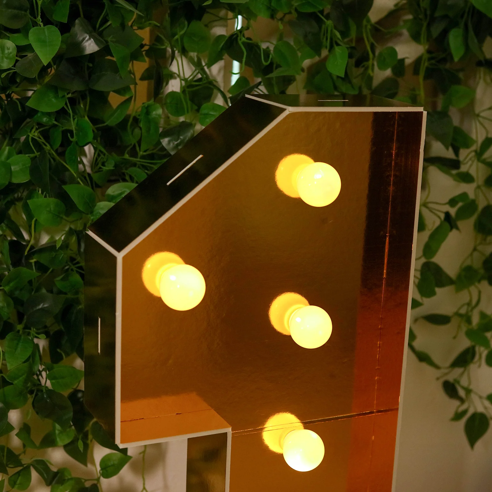 Giant LED Marquee Light Up Number "1", Gold 4ft Pre-Cut Foam Board with 10 Warm White Battery Operated LEDs, Glue Gun and Sticks - Image 8