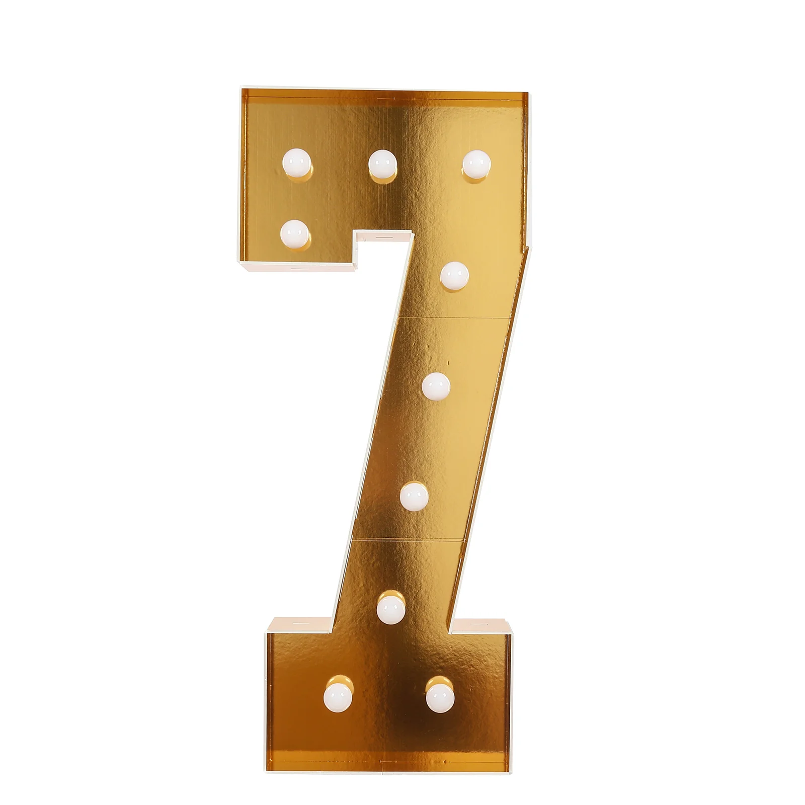 Giant LED Marquee Light Up Number "7", Gold 4ft Pre-Cut Foam Board with 10 Warm White Battery Operated LEDs, Glue Gun and Sticks - Image 6