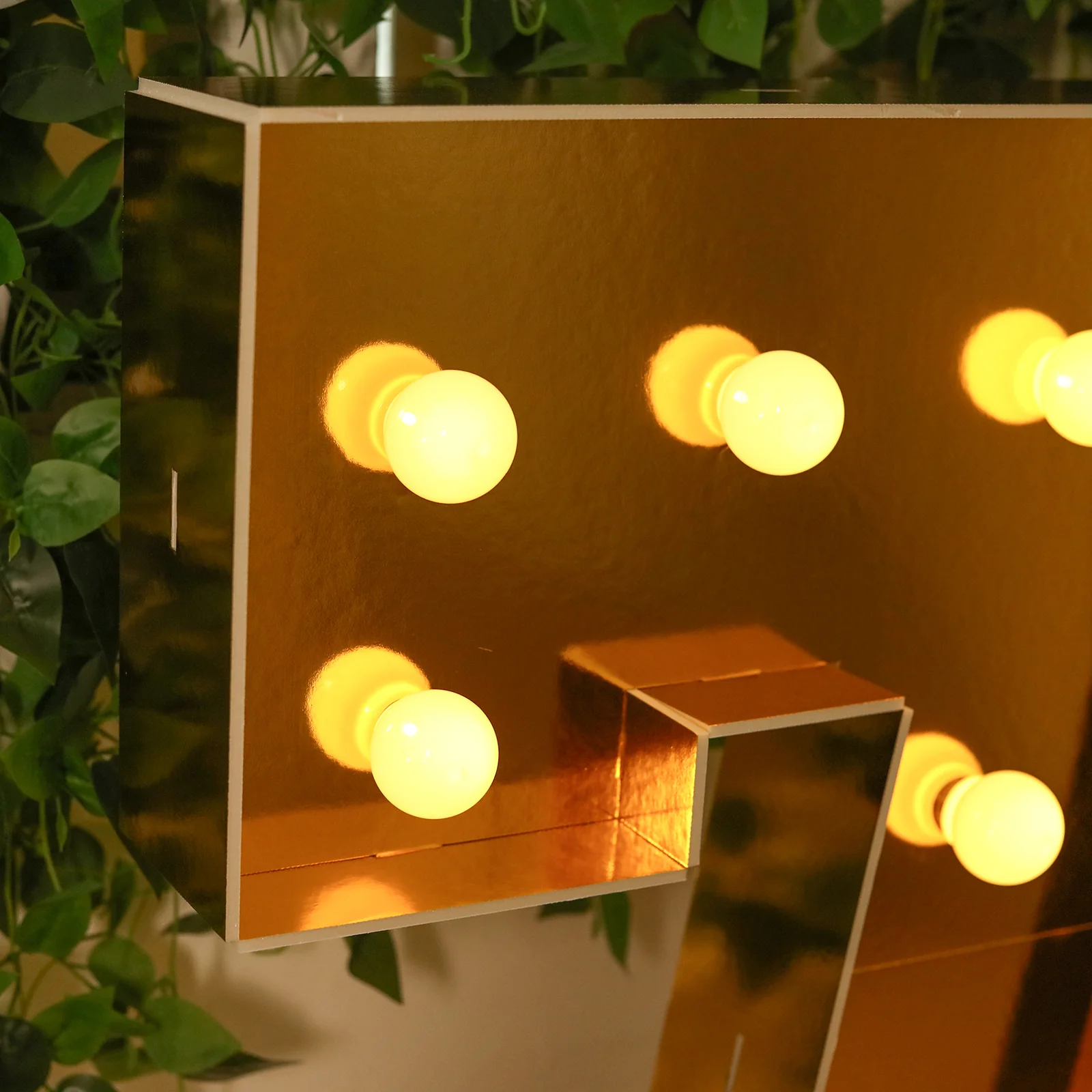 Giant LED Marquee Light Up Number "7", Gold 4ft Pre-Cut Foam Board with 10 Warm White Battery Operated LEDs, Glue Gun and Sticks - Image 8