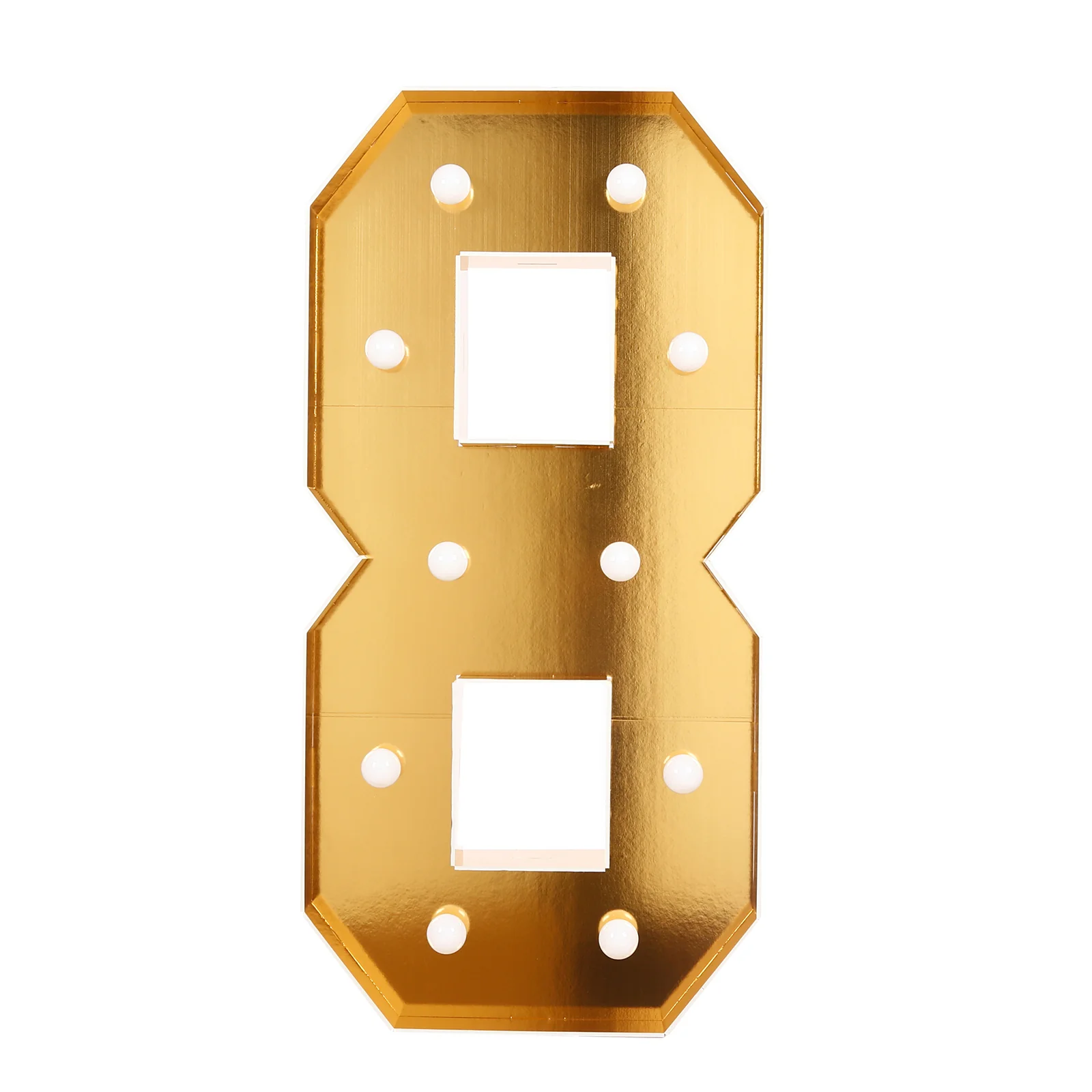 Giant LED Marquee Light Up Number "8", Gold 4ft Pre-Cut Foam Board with 10 Warm White Battery Operated LEDs, Glue Gun and Sticks - Image 6