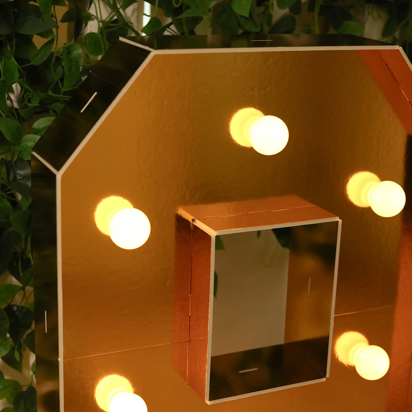 Giant LED Marquee Light Up Number "9", Gold 4ft Pre-Cut Foam Board with 10 Warm White Battery Operated LEDs, Glue Gun and Sticks - Image 8
