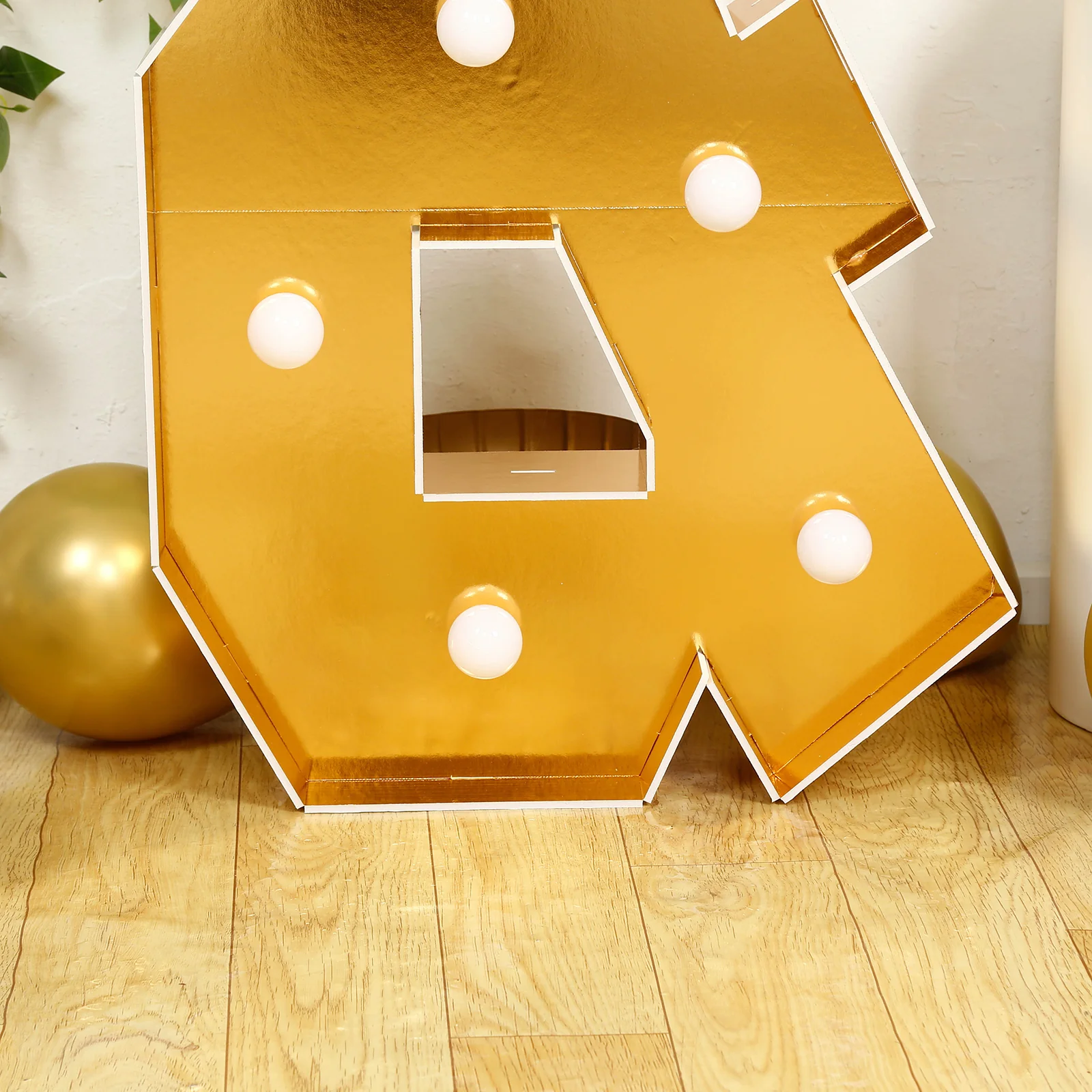Giant LED Marquee Light Up Symbol "&", Gold 4ft Pre-Cut Foam Board with 10 Warm White Battery Operated LEDs, Glue Gun and Sticks - Image 8