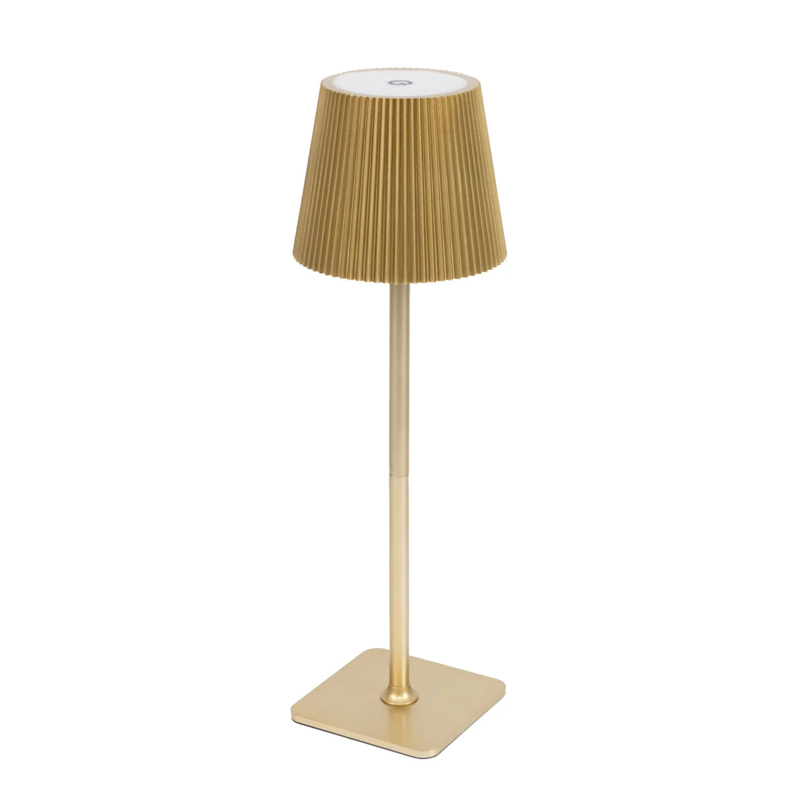 Cordless LED Table Lamp, Gold Metal Heavy Duty Commercial Grade USB Rechargeable 1500mAh Touch Control Lamp, Adjustable Height 9"/14", 3 Color Modes, Dimmable, Ribbed Shade - Image 2