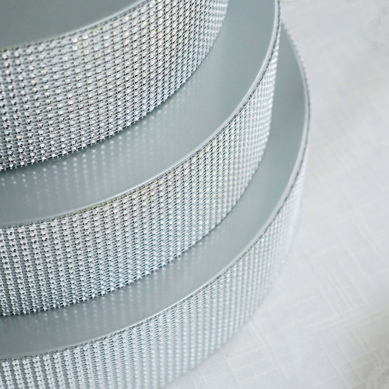Metal Pedestal Cake Stand Round Design with Rhinestones Silver - Cupcake Holder and Dessert Table Centerpiece 12" - Image 8