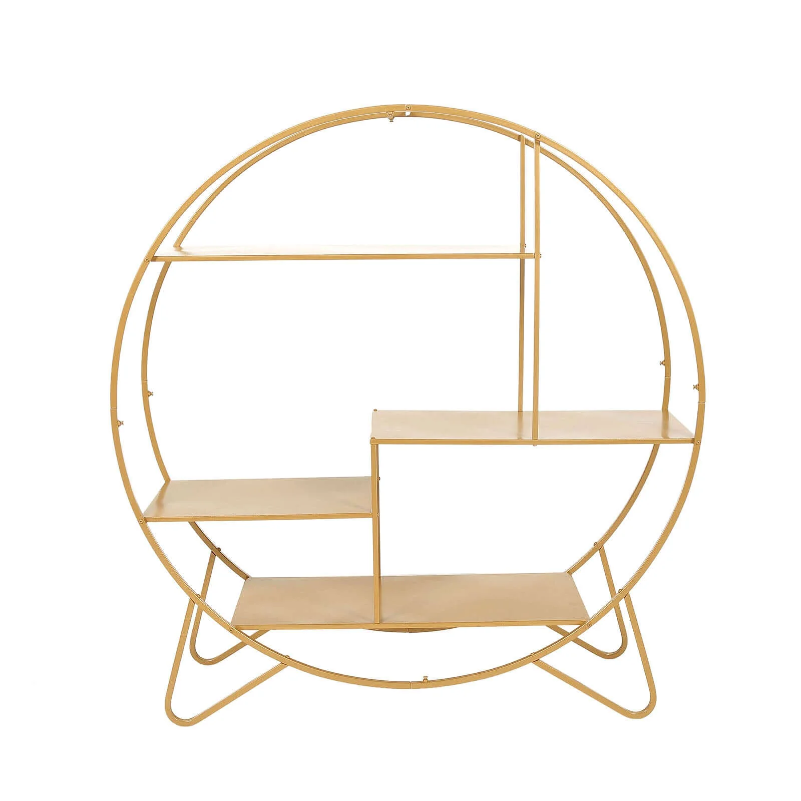 Metal Round Cake Dessert Display Stand 4ft Gold - Sturdy Large Modern Shelf Rack for Event Backdrops Balloon Garlands Floral Installations & Bookcase - Image 4