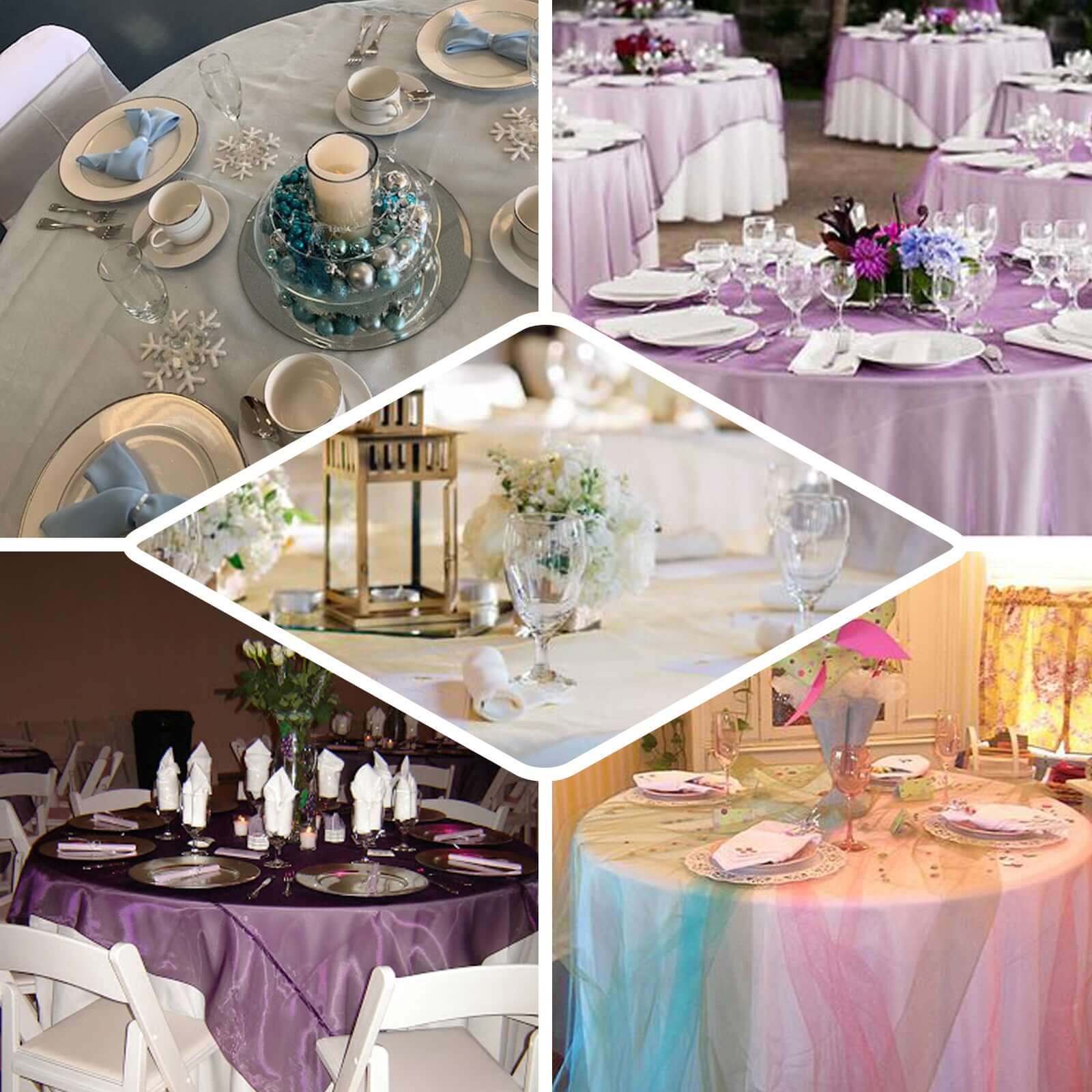 10 Pack Champagne Organza Table Overlay 72"x72" - Sheer Table Topper - Image 5