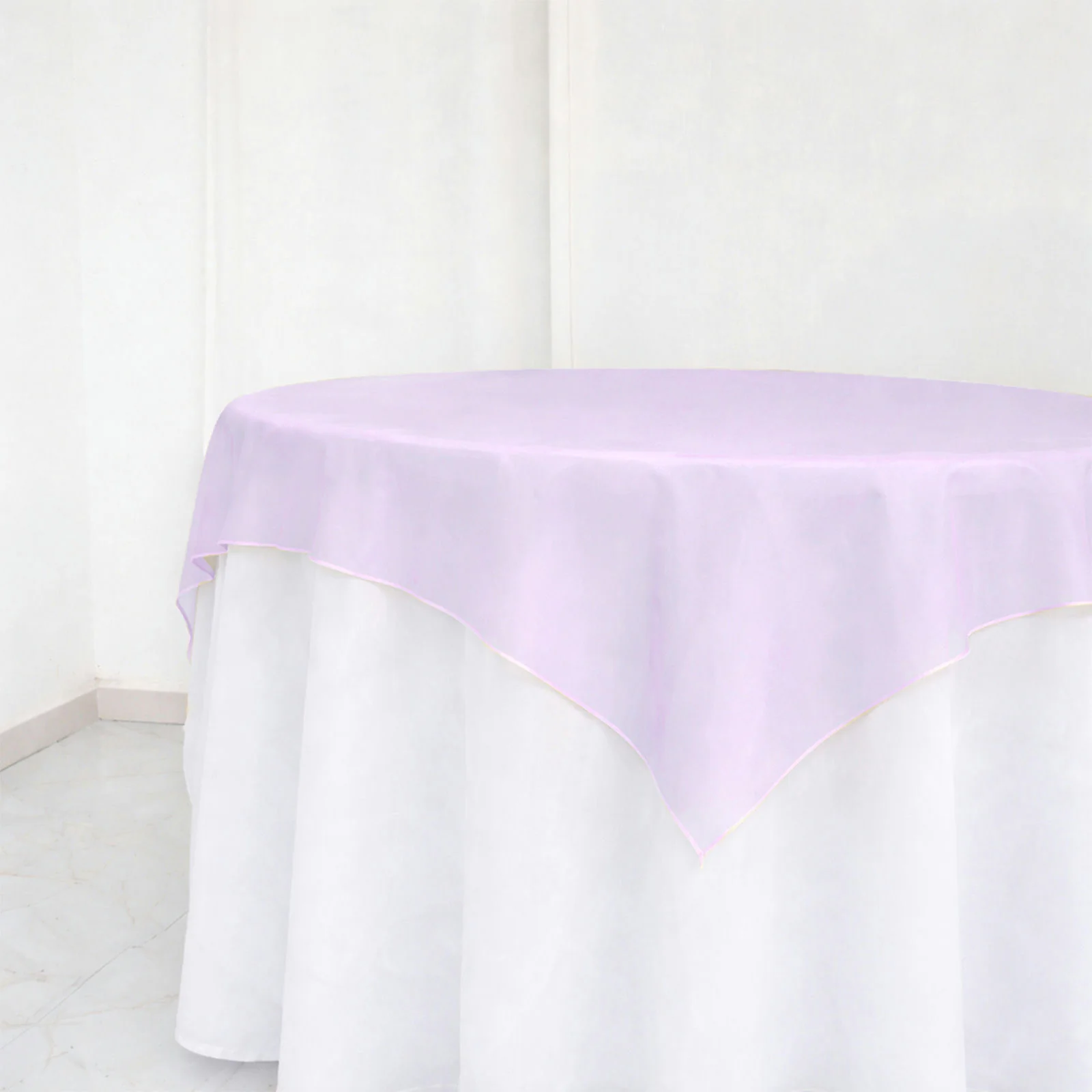 10 Pack Lavender Lilac Organza Table Overlay 72"x72" - Sheer Table Topper - Image 8