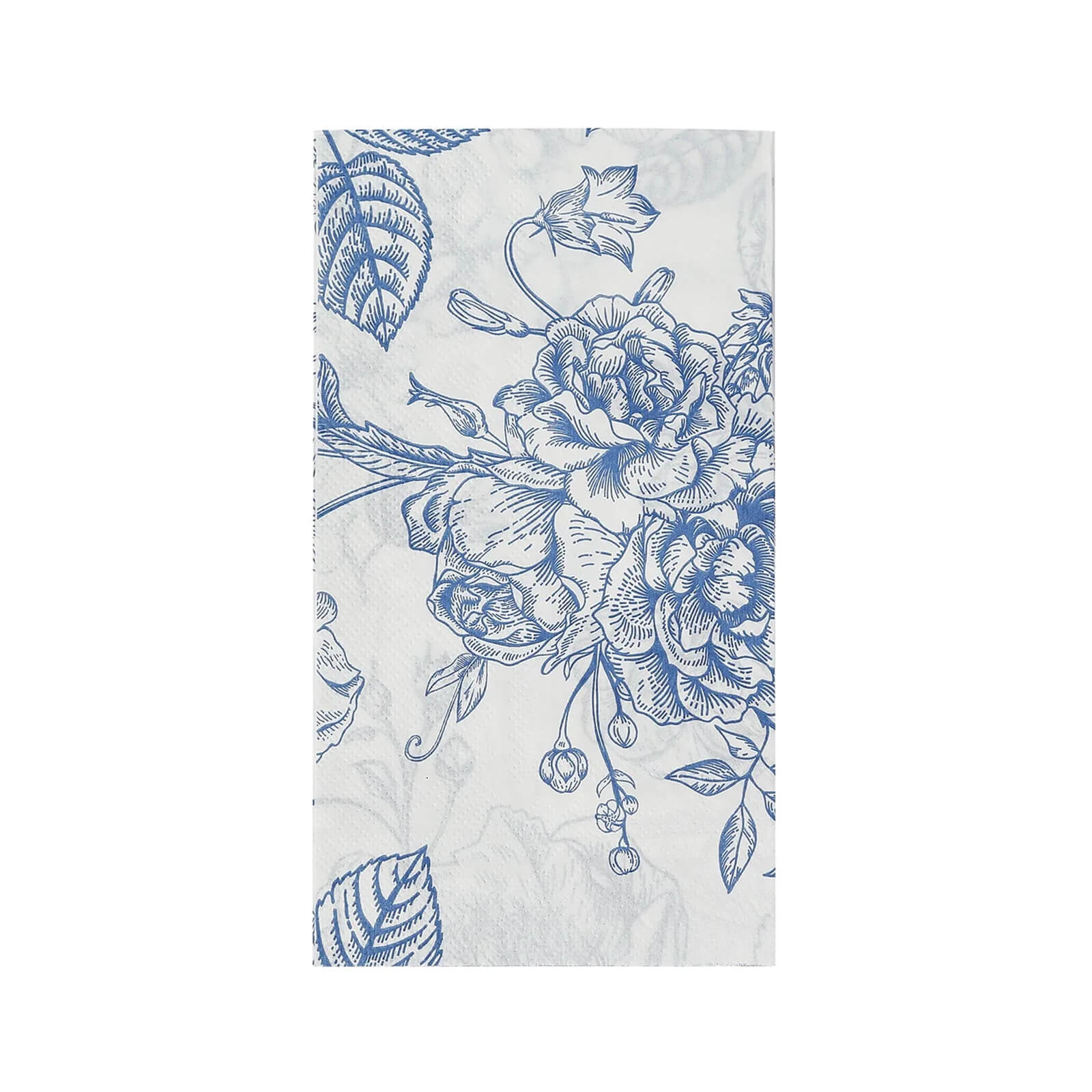 50-Pack Paper Dinner Napkins White with Matte Blue French Toile Floral Pattern 2-Ply - Stylish Disposable Napkins for Events - Image 2