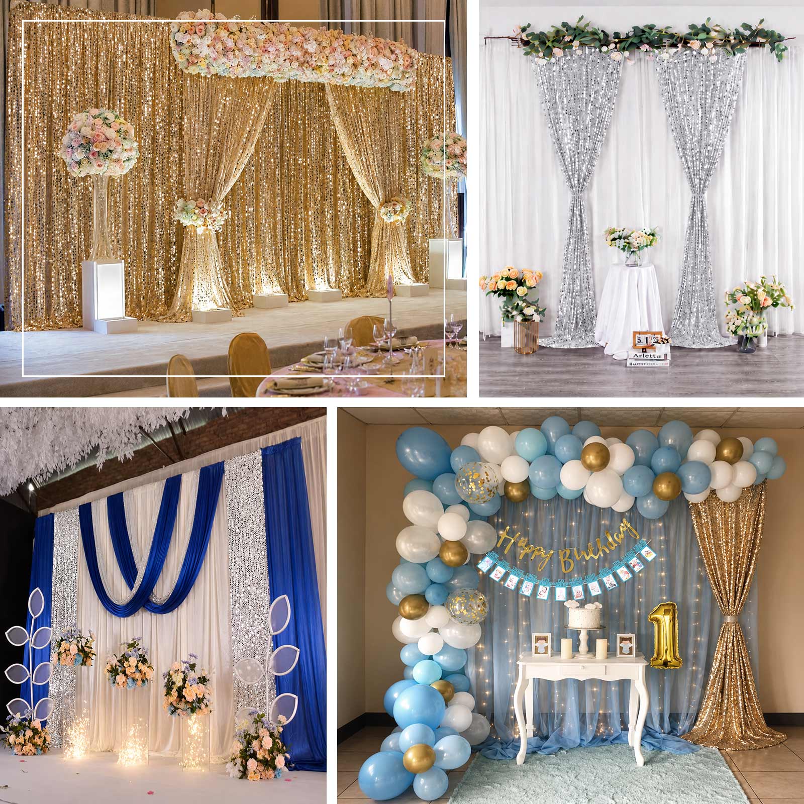 Silver Large Payette Sequin Backdrop Curtain 5ft x 12ft - Big Round Sequin Event Photography Panel with Rod Pocket - Image 5