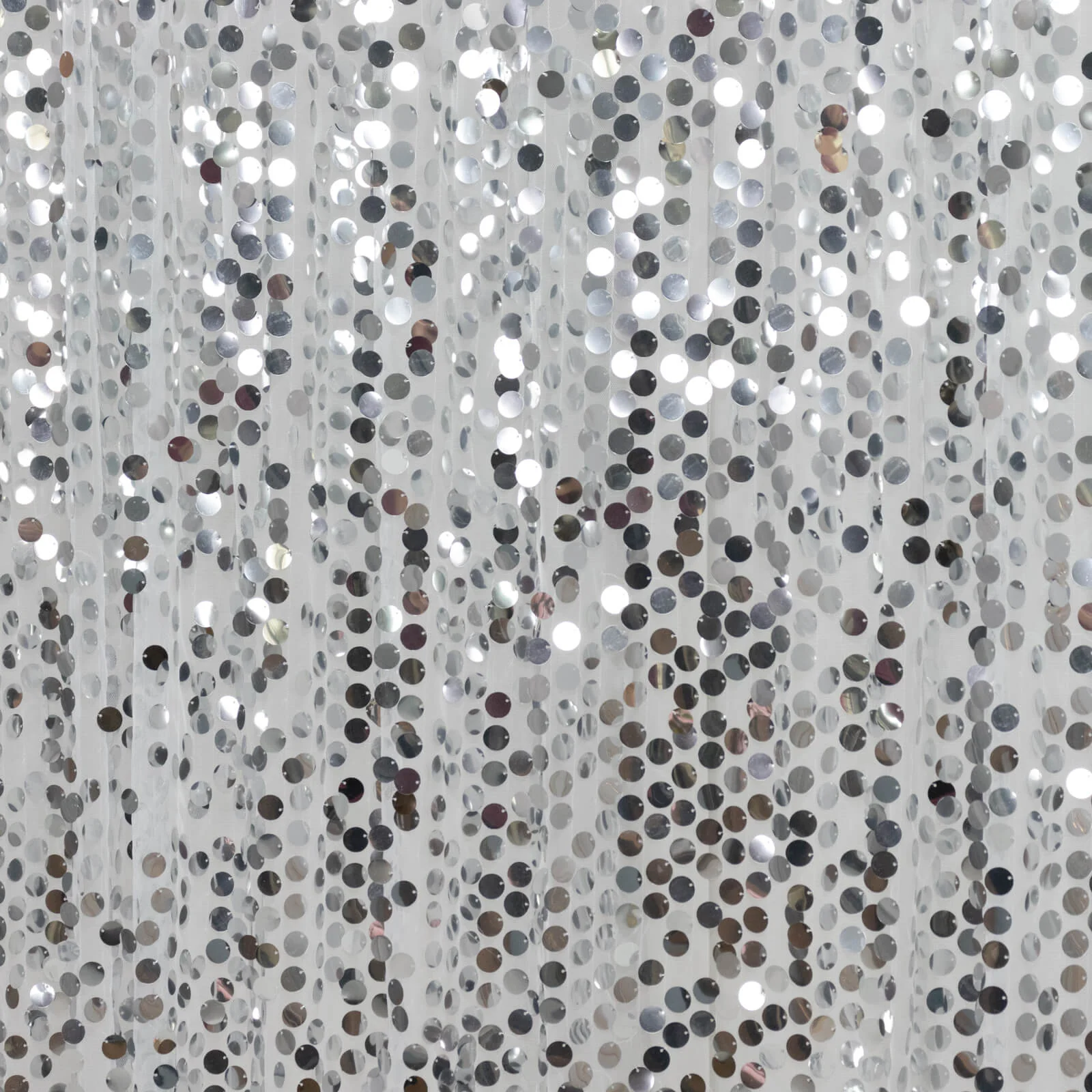 Silver Large Payette Sequin Backdrop Curtain 5ft x 12ft - Big Round Sequin Event Photography Panel with Rod Pocket - Image 8
