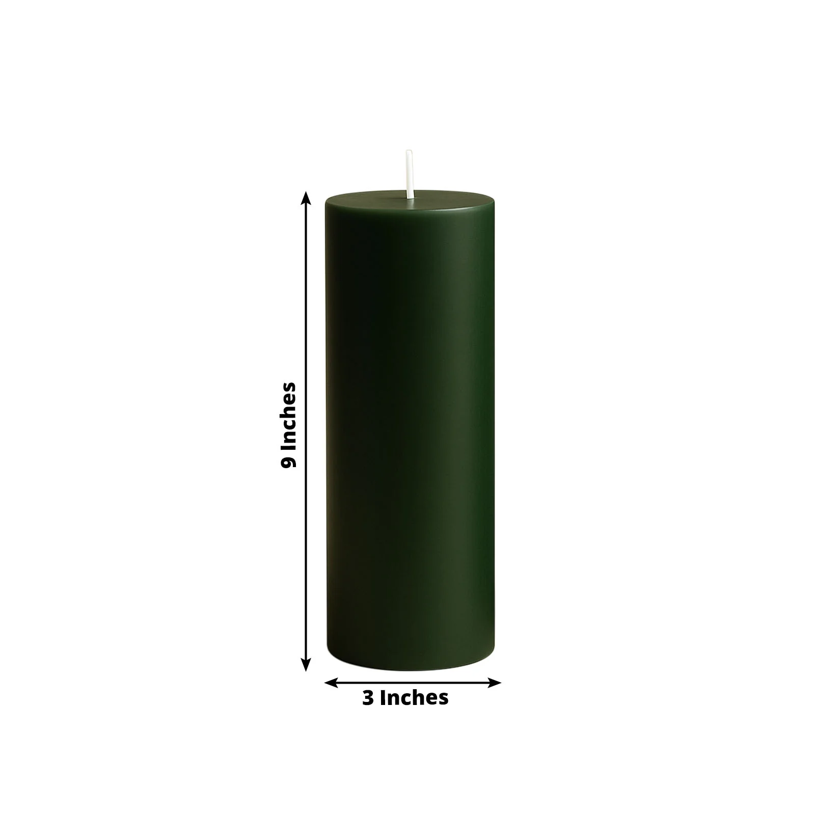 6-Pack Unscented Dripless Pillar Candles – 3"x9" Hunter Emerald Green Paraffin Wax with Smokeless Cotton Wicks, Clean & Long-Lasting 90-Hour Burn - Image 3