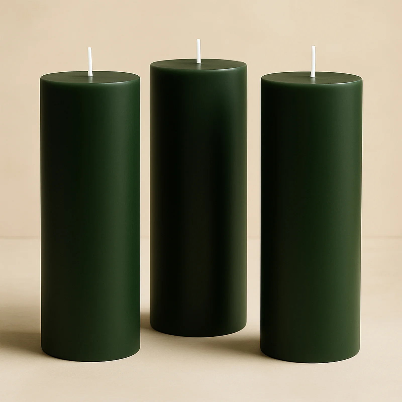 6-Pack Unscented Dripless Pillar Candles – 3"x9" Hunter Emerald Green Paraffin Wax with Smokeless Cotton Wicks, Clean & Long-Lasting 90-Hour Burn - Image 8