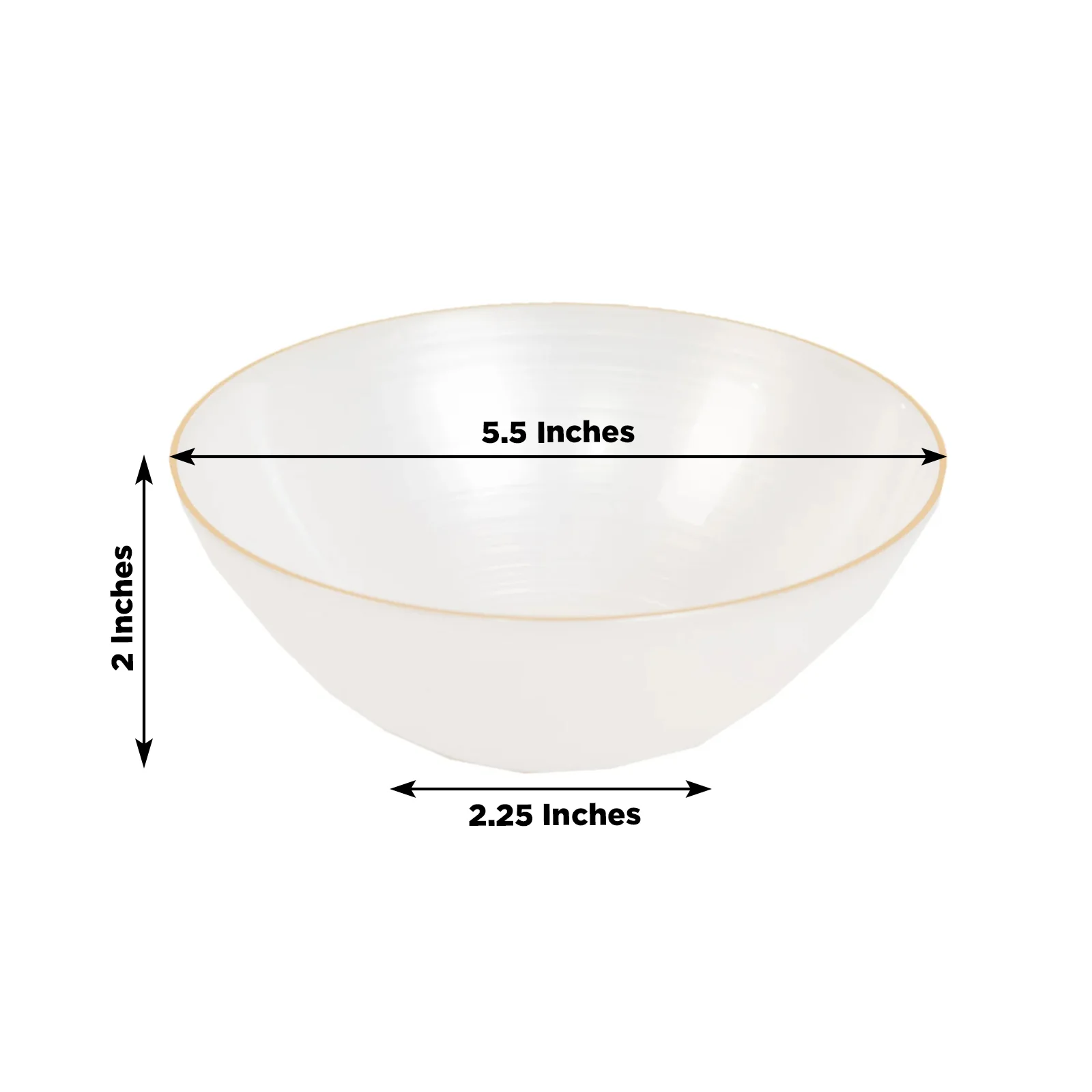 20-Pack 16oz Plastic Bowls – Transparent Pearl White with Gold Rim, Elegant Crystal-Like Swirl Disposable Bowls - Image 2