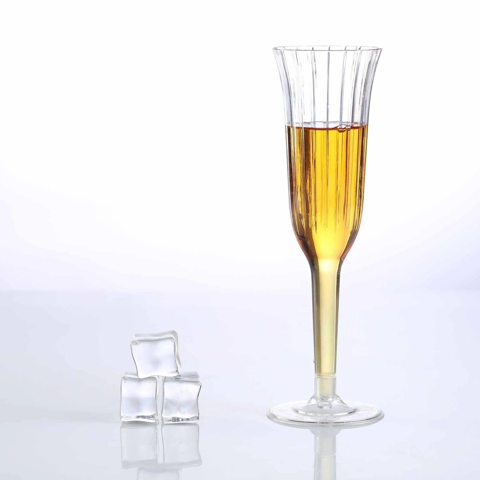 24-Pack Plastic Champagne Flutes Clear Flared Design - Lightweight Disposable Toasting Glasses 6oz