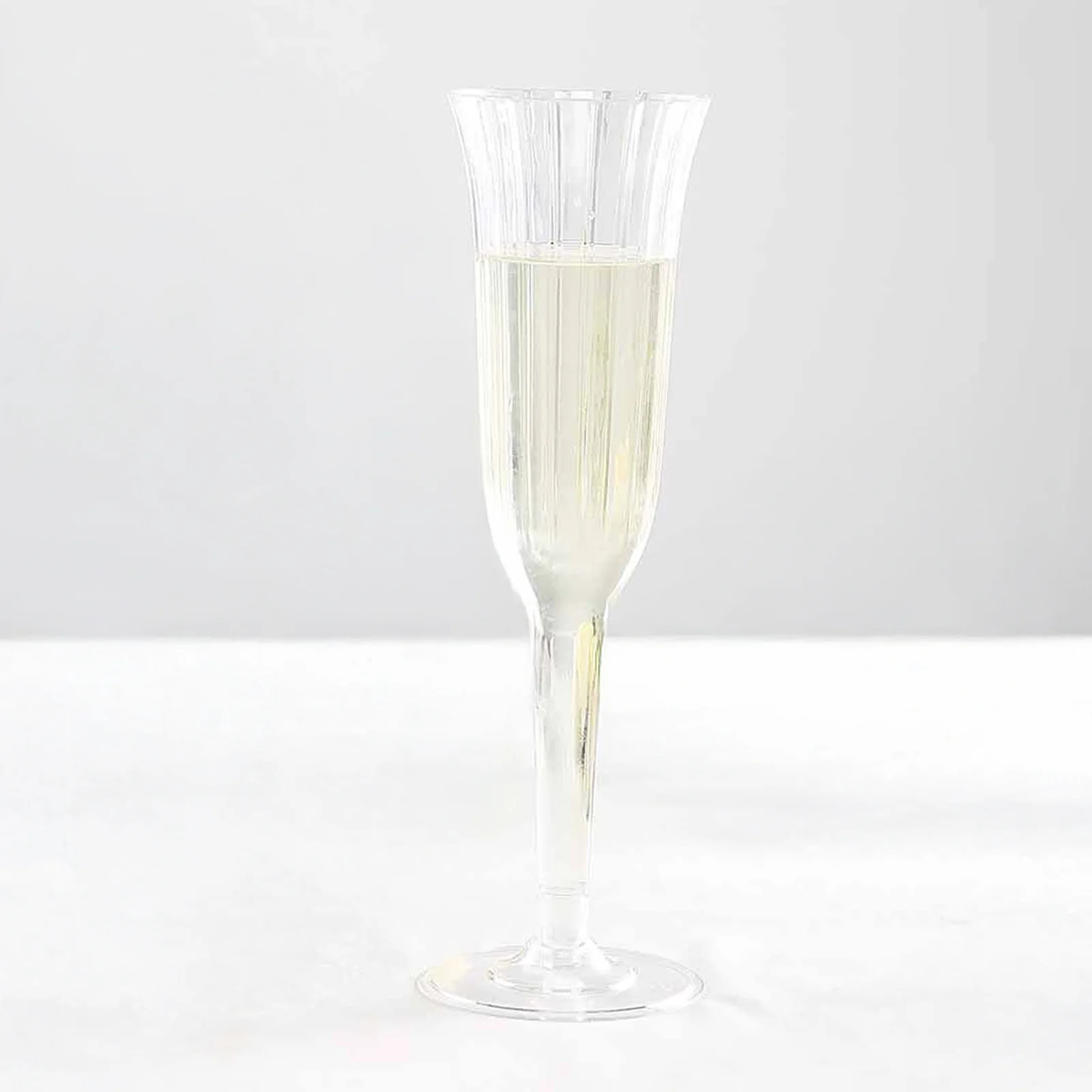 24-Pack Plastic Champagne Flutes Clear Flared Design - Lightweight Disposable Toasting Glasses 6oz - Image 2