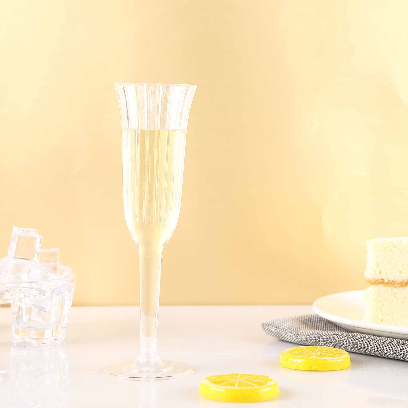 24-Pack Plastic Champagne Flutes Clear Flared Design - Lightweight Disposable Toasting Glasses 6oz - Image 8