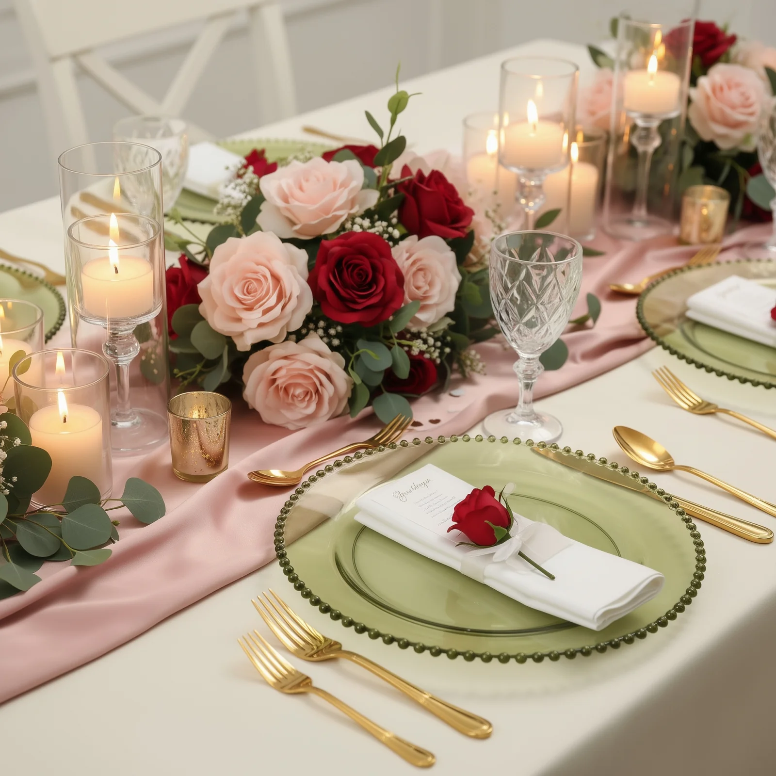 10-Pack Economy Round Plastic Charger Plates 13" in Transparent Dusty Sage Green with Beaded Rim, Stylish Dinner Party Serving Plates - Image 7