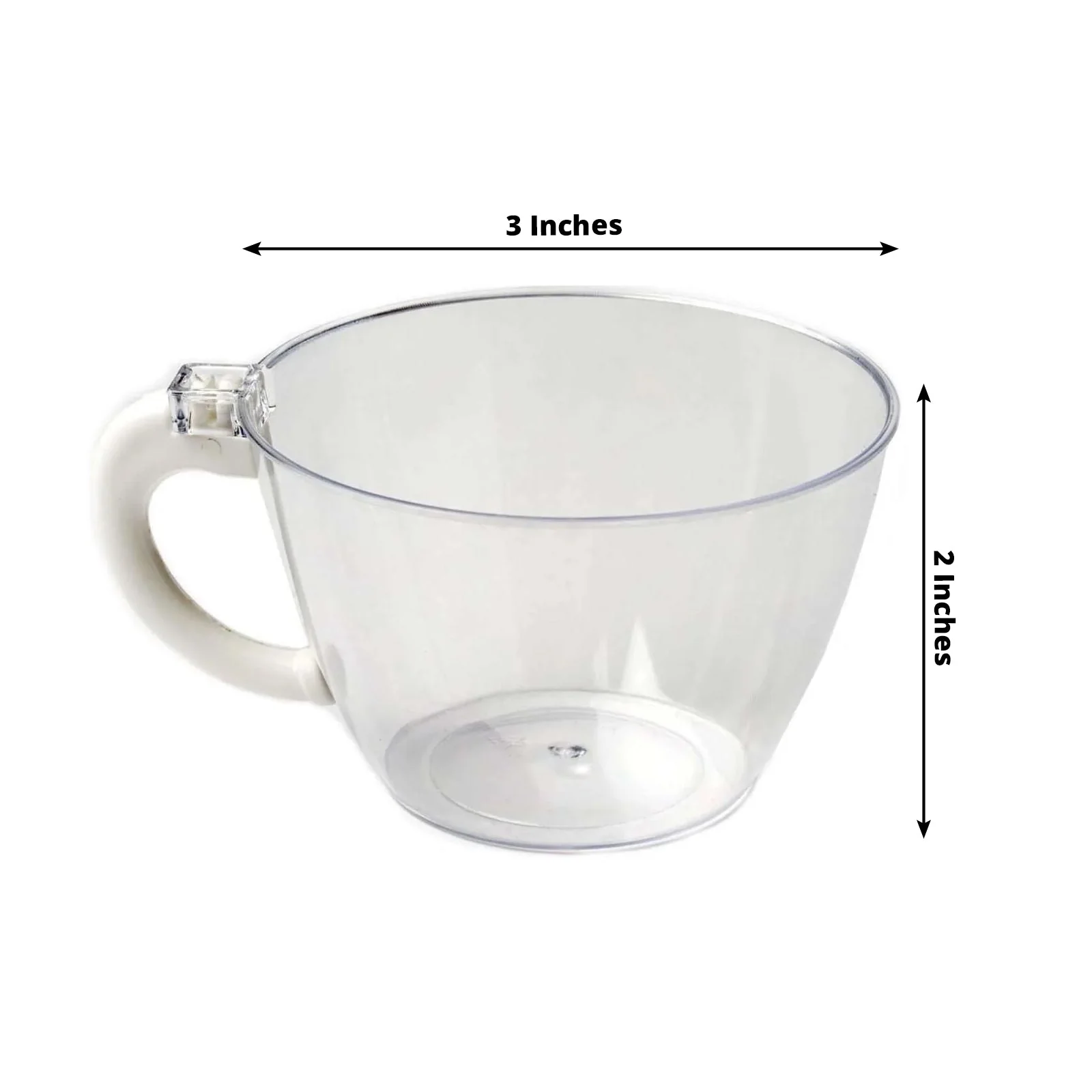 25-Pack Disposable Plastic Coffee Cups with Handles - 6oz Clear Hard Tea Mugs for Hot Beverages - Image 3