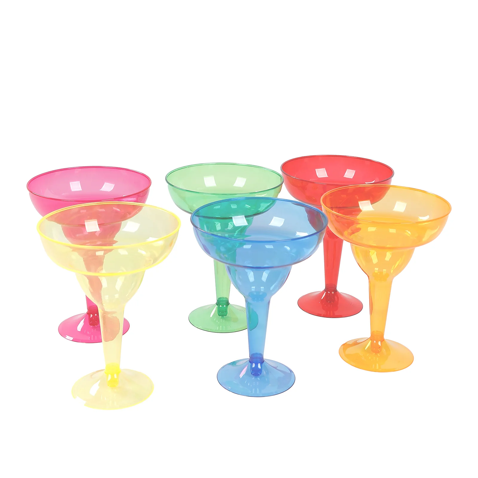 48-Pack 12oz Plastic Margarita Glasses - Assorted Colors, Reusable Cocktail Cups for Parties, Fiesta & Frozen Drinks - Image 5